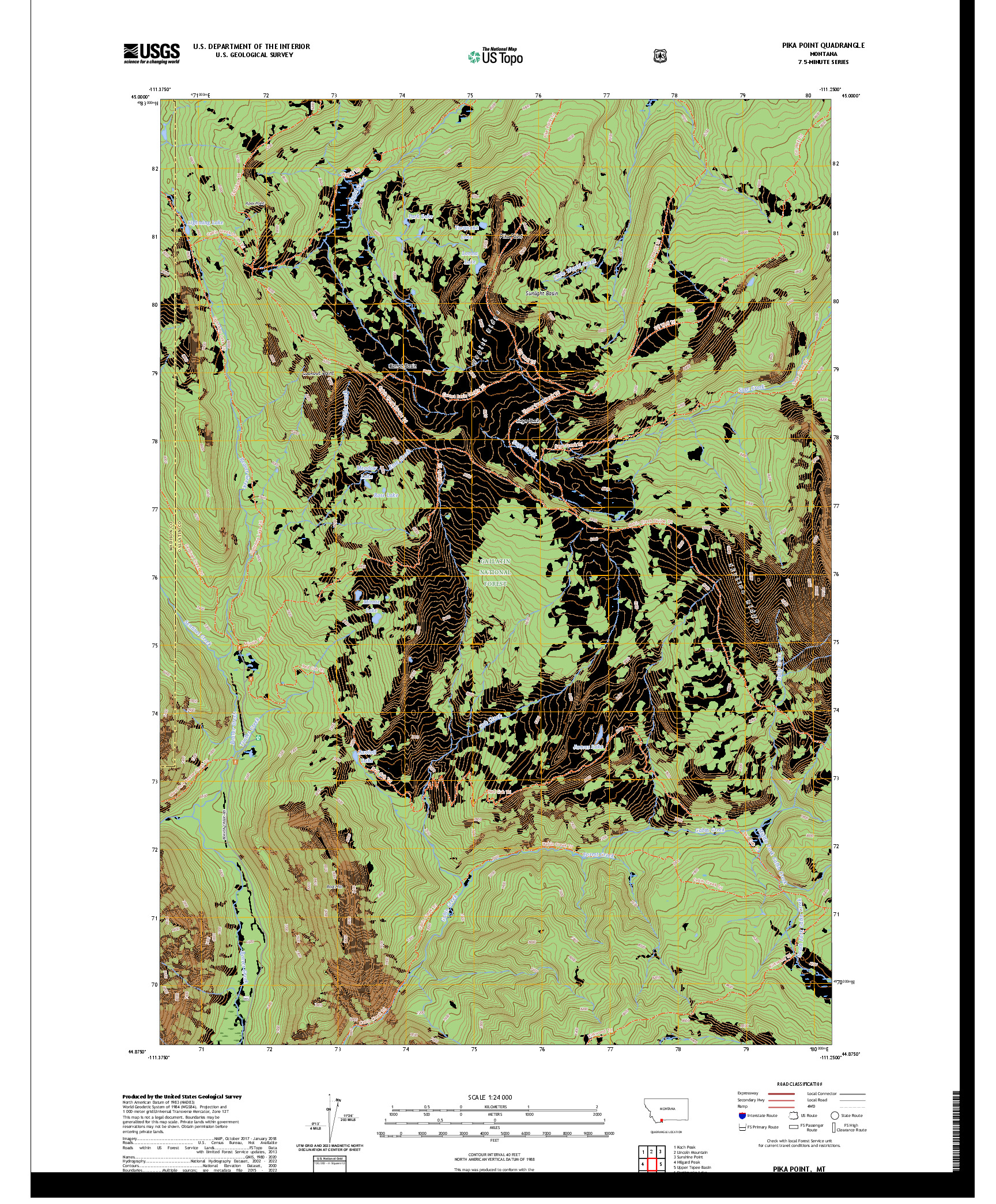 US TOPO 7.5-MINUTE MAP FOR PIKA POINT, MT