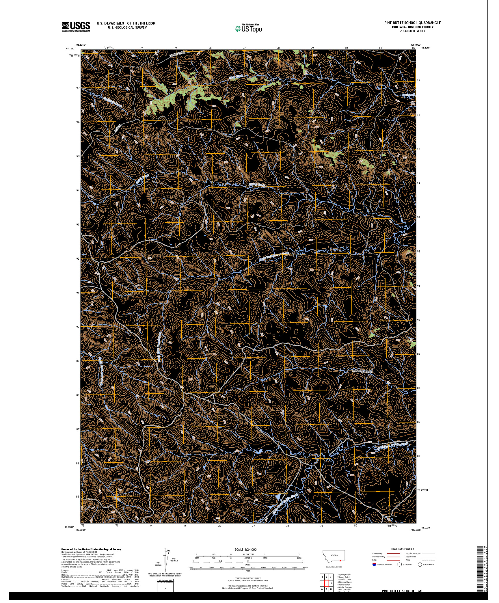 US TOPO 7.5-MINUTE MAP FOR PINE BUTTE SCHOOL, MT