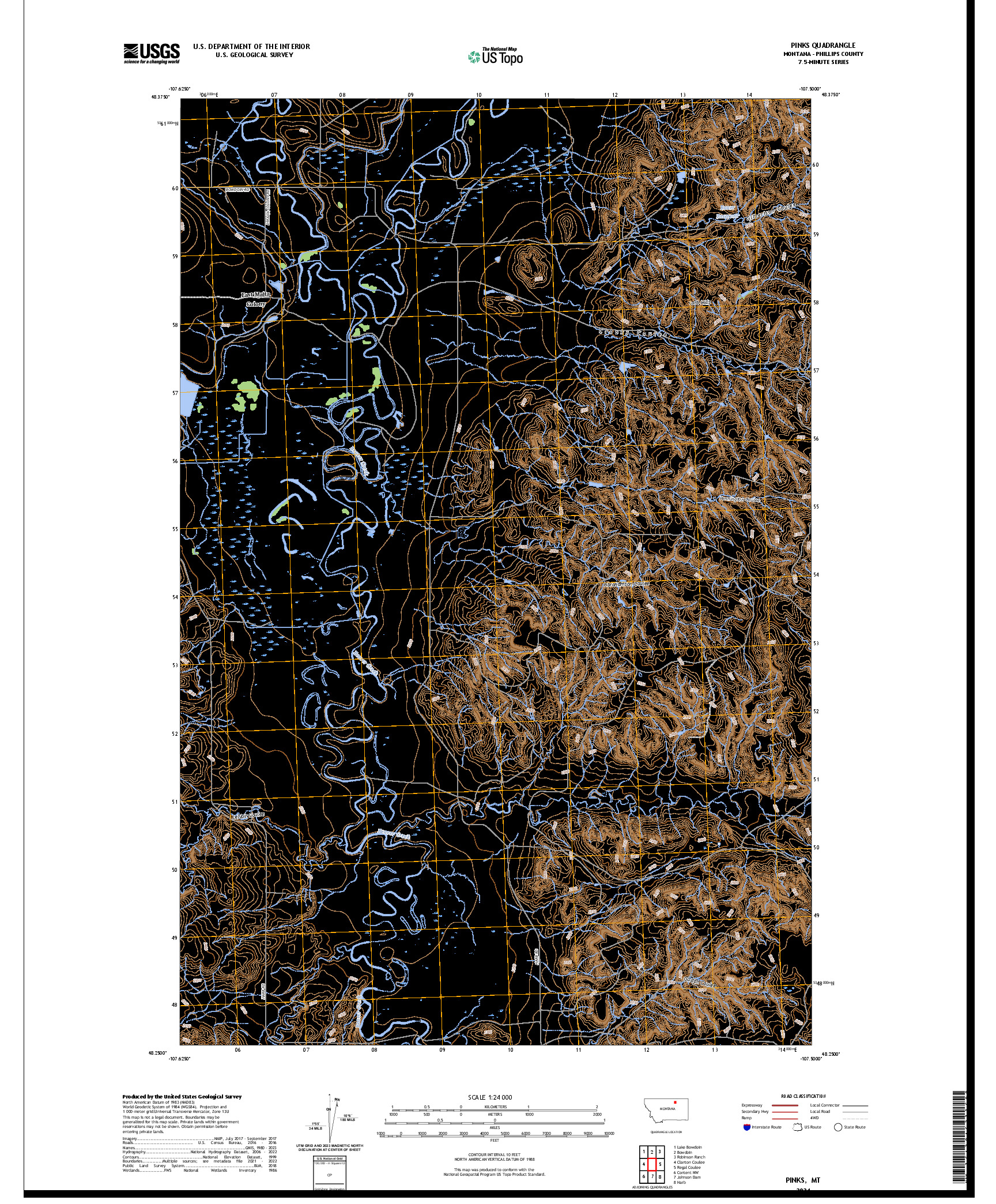 US TOPO 7.5-MINUTE MAP FOR PINKS, MT