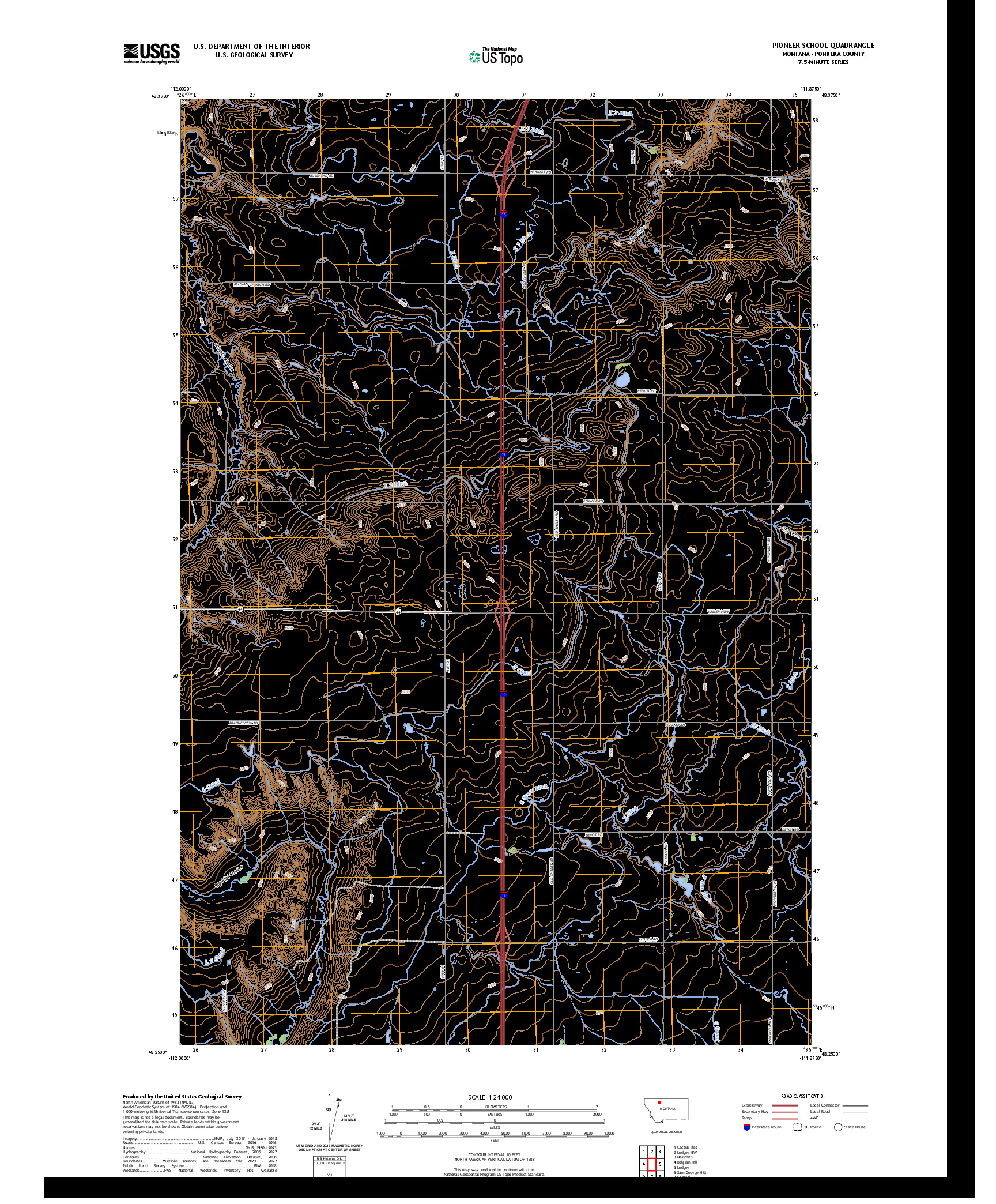 US TOPO 7.5-MINUTE MAP FOR PIONEER SCHOOL, MT