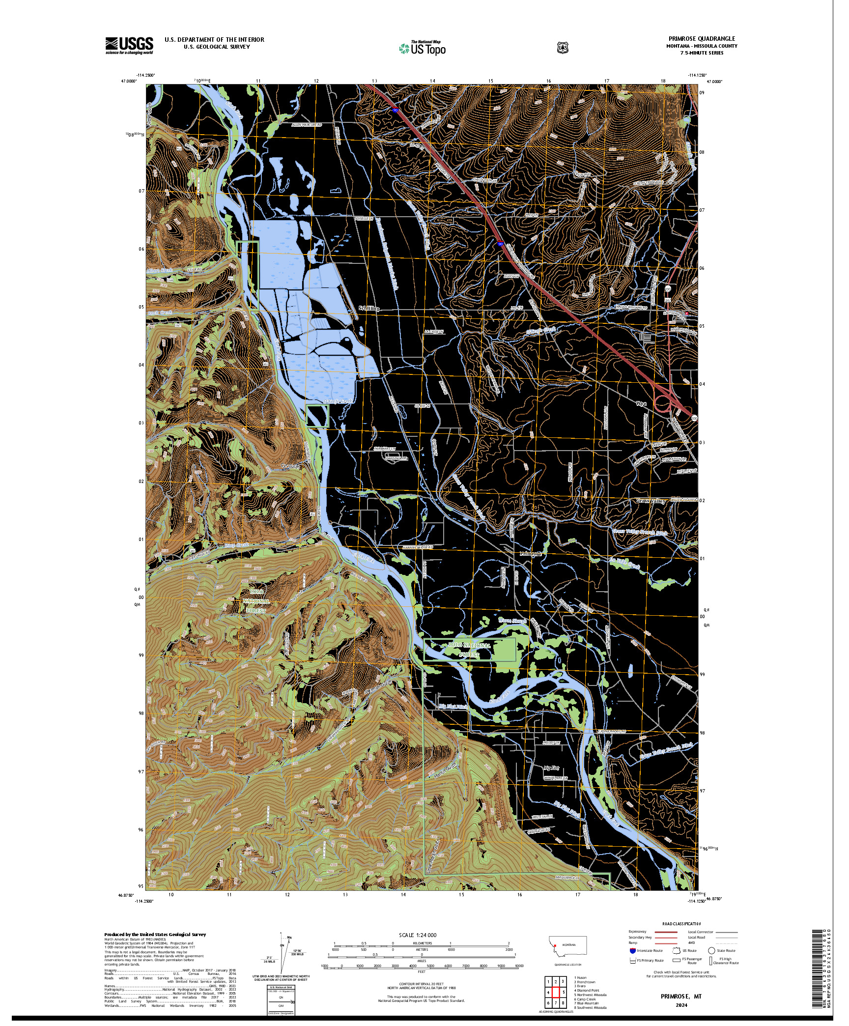 US TOPO 7.5-MINUTE MAP FOR PRIMROSE, MT