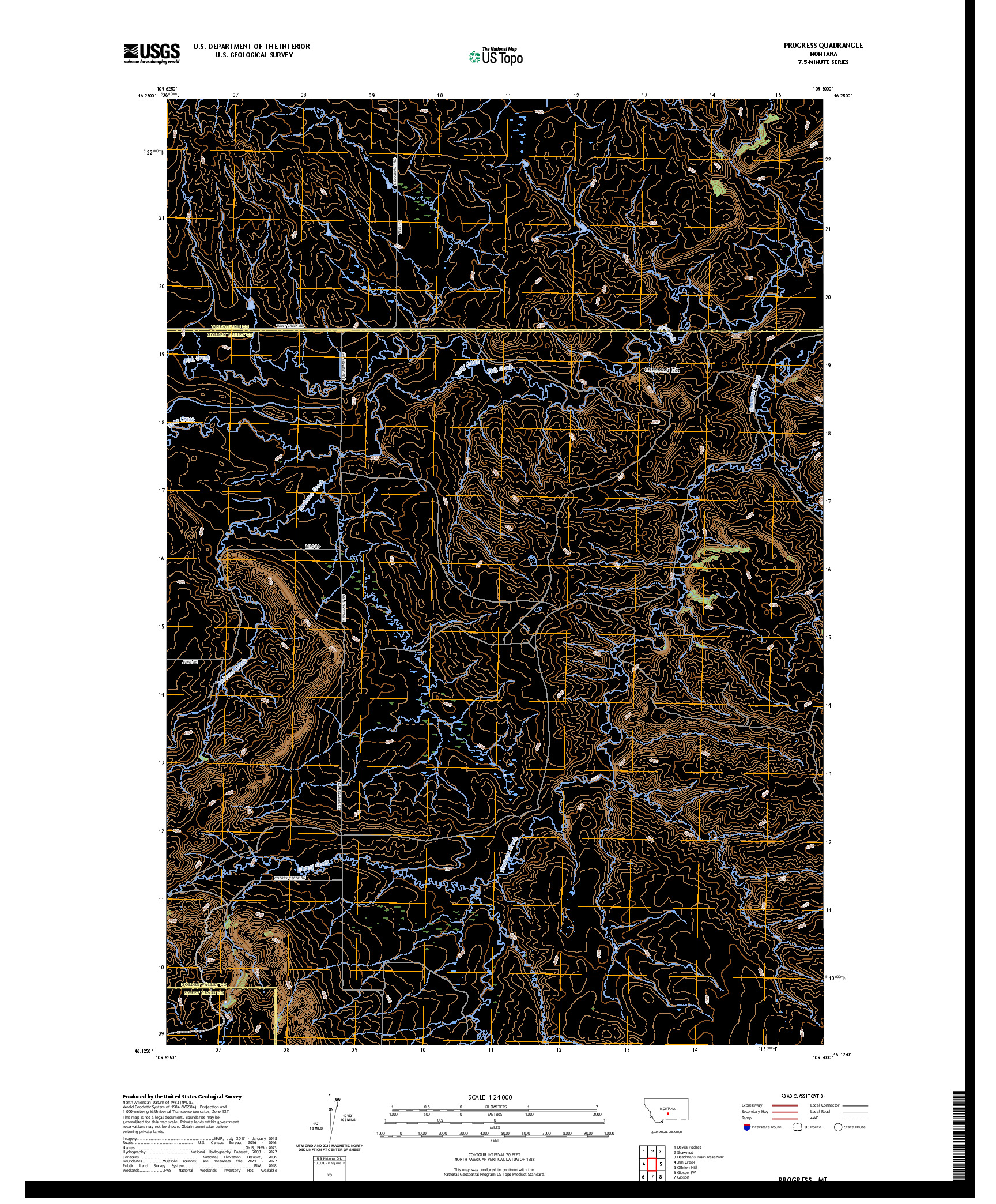 US TOPO 7.5-MINUTE MAP FOR PROGRESS, MT