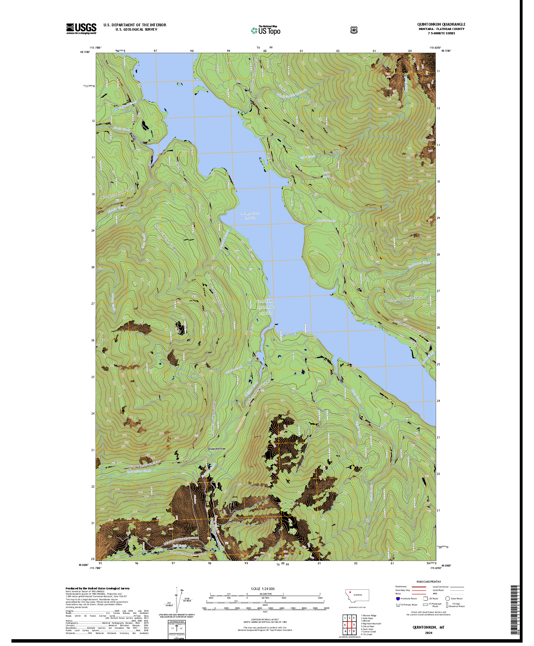 US TOPO 7.5-MINUTE MAP FOR QUINTONKON, MT
