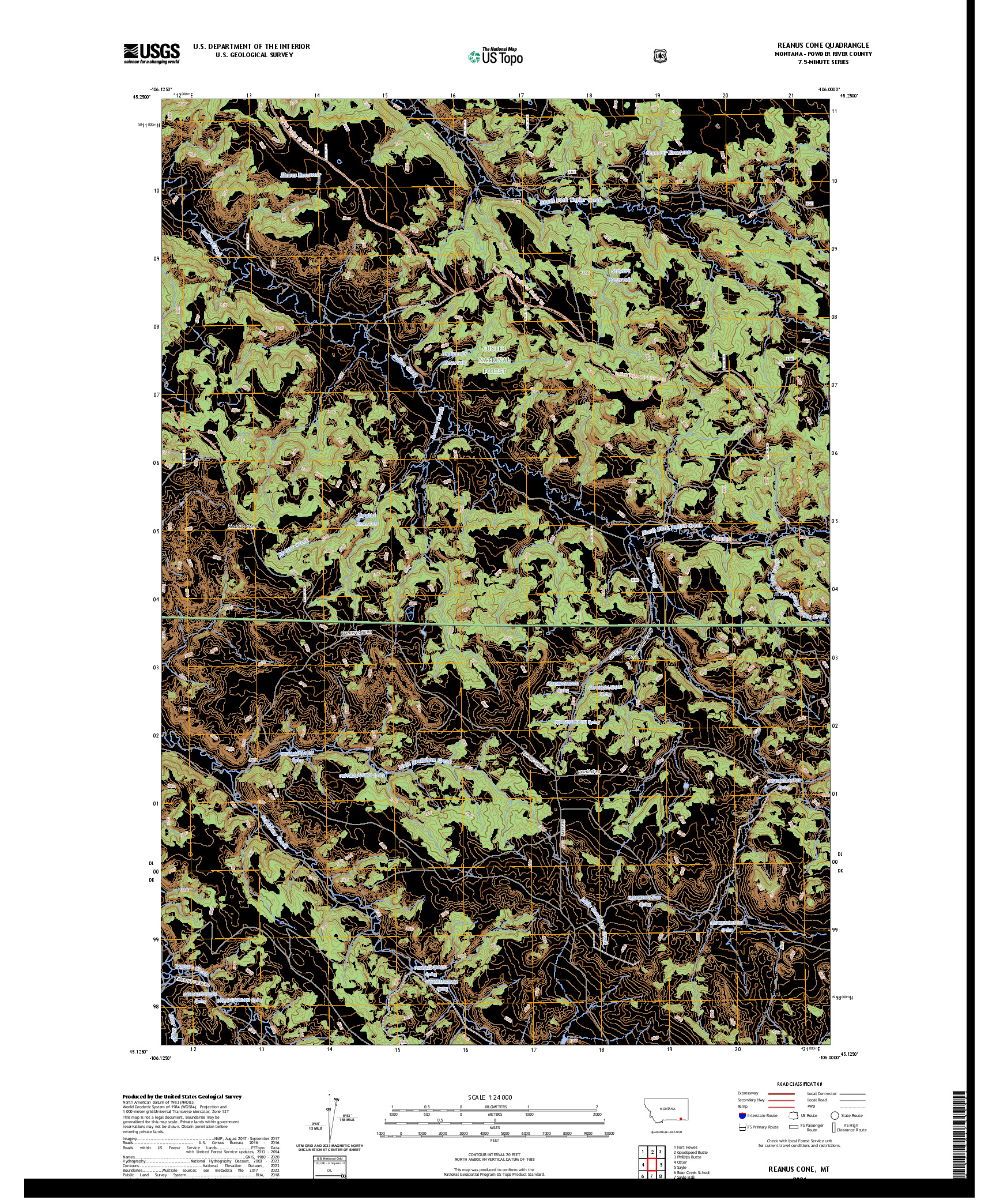 US TOPO 7.5-MINUTE MAP FOR REANUS CONE, MT