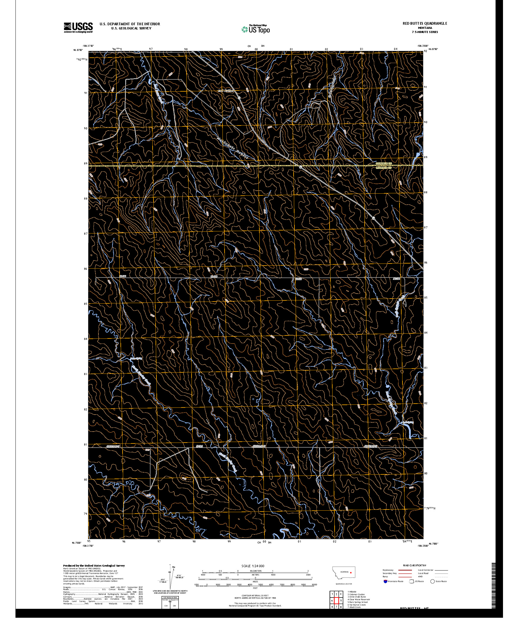 US TOPO 7.5-MINUTE MAP FOR RED BUTTES, MT