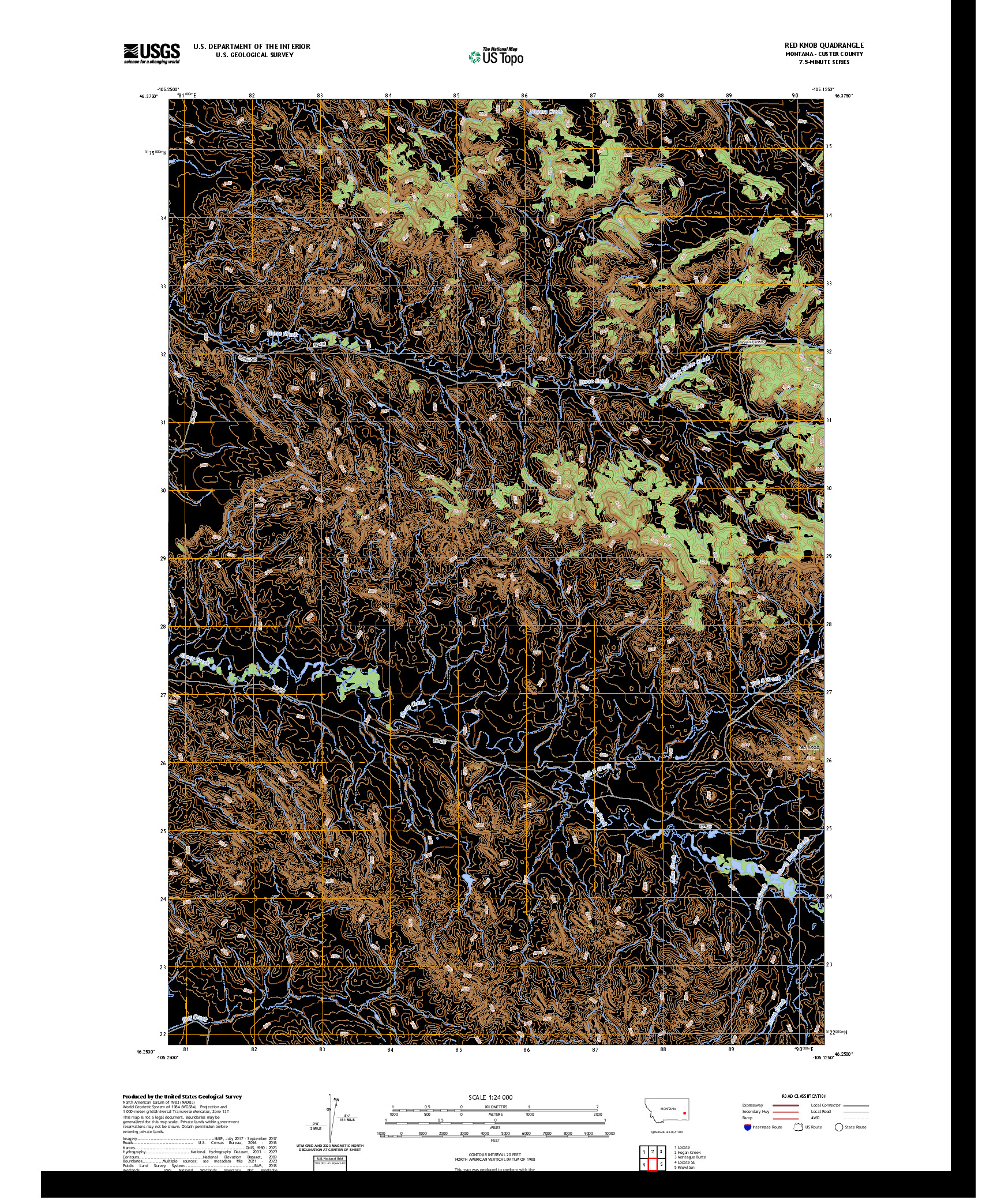 US TOPO 7.5-MINUTE MAP FOR RED KNOB, MT