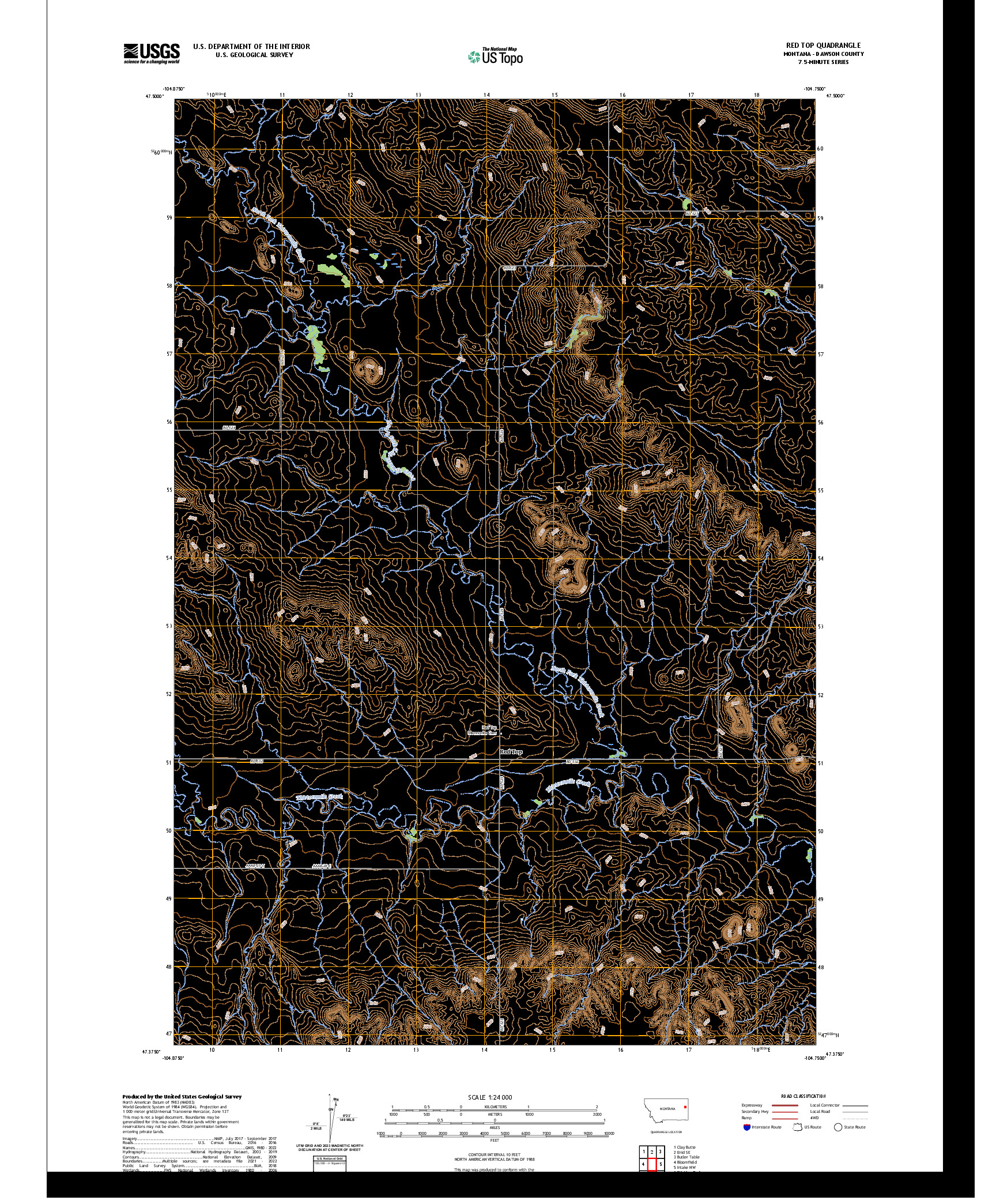 US TOPO 7.5-MINUTE MAP FOR RED TOP, MT