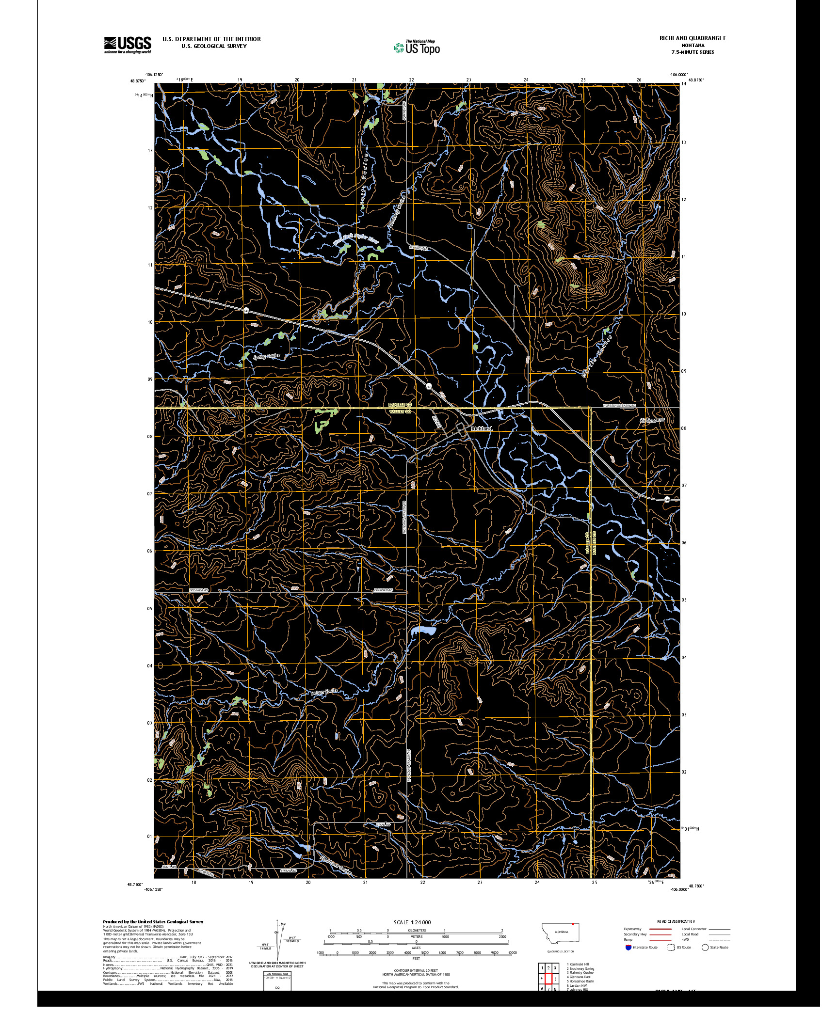 US TOPO 7.5-MINUTE MAP FOR RICHLAND, MT