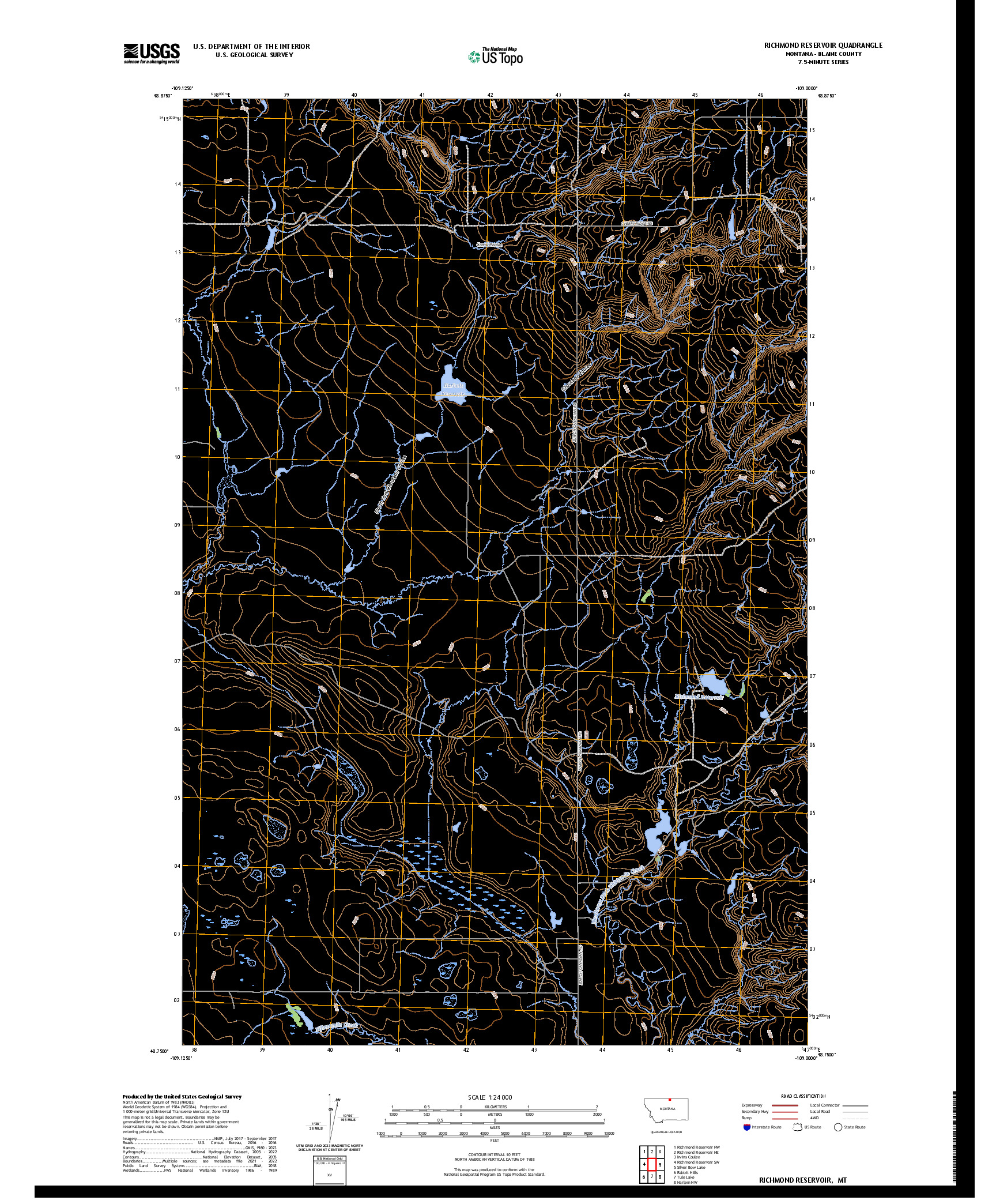 US TOPO 7.5-MINUTE MAP FOR RICHMOND RESERVOIR, MT
