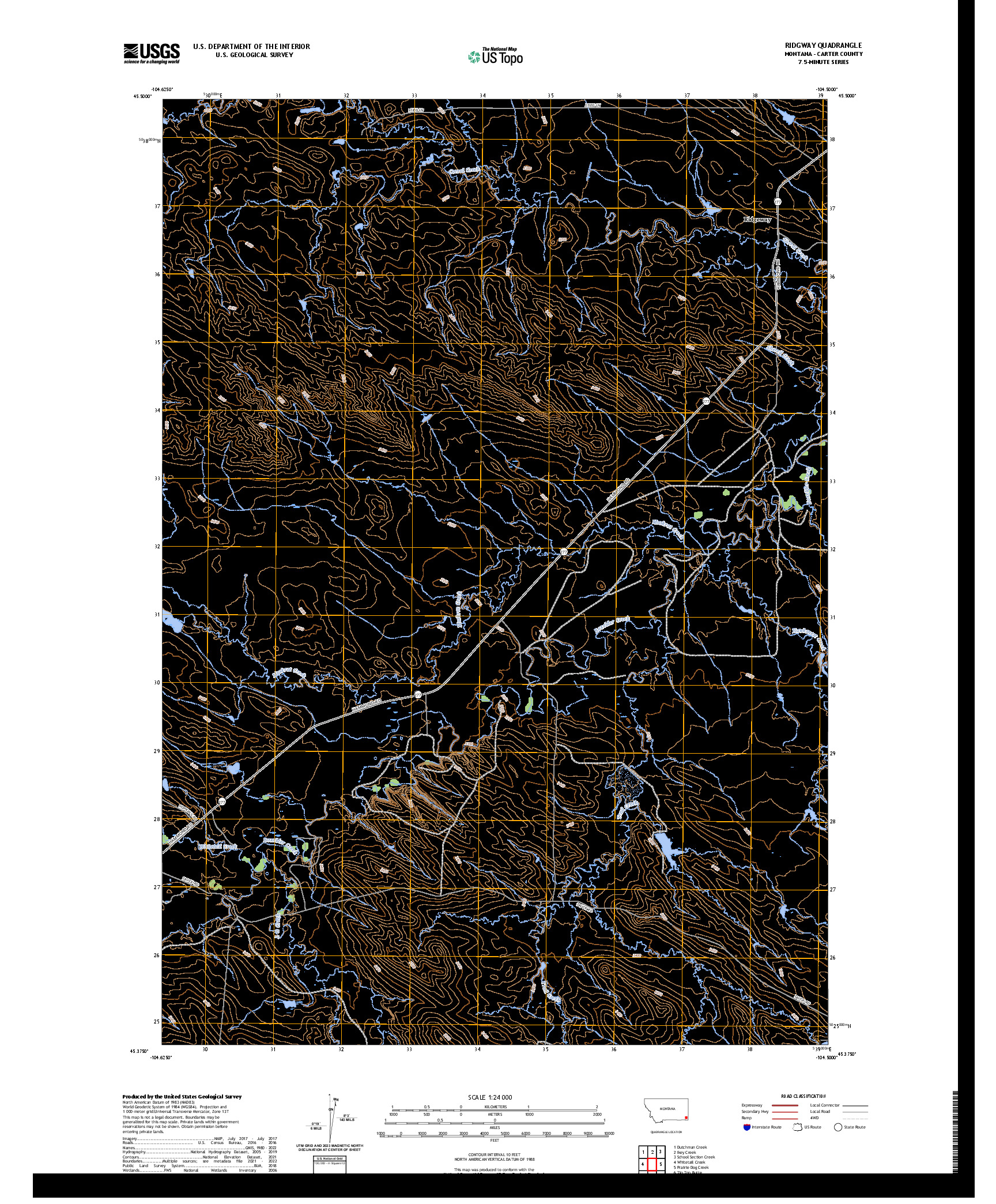 US TOPO 7.5-MINUTE MAP FOR RIDGWAY, MT