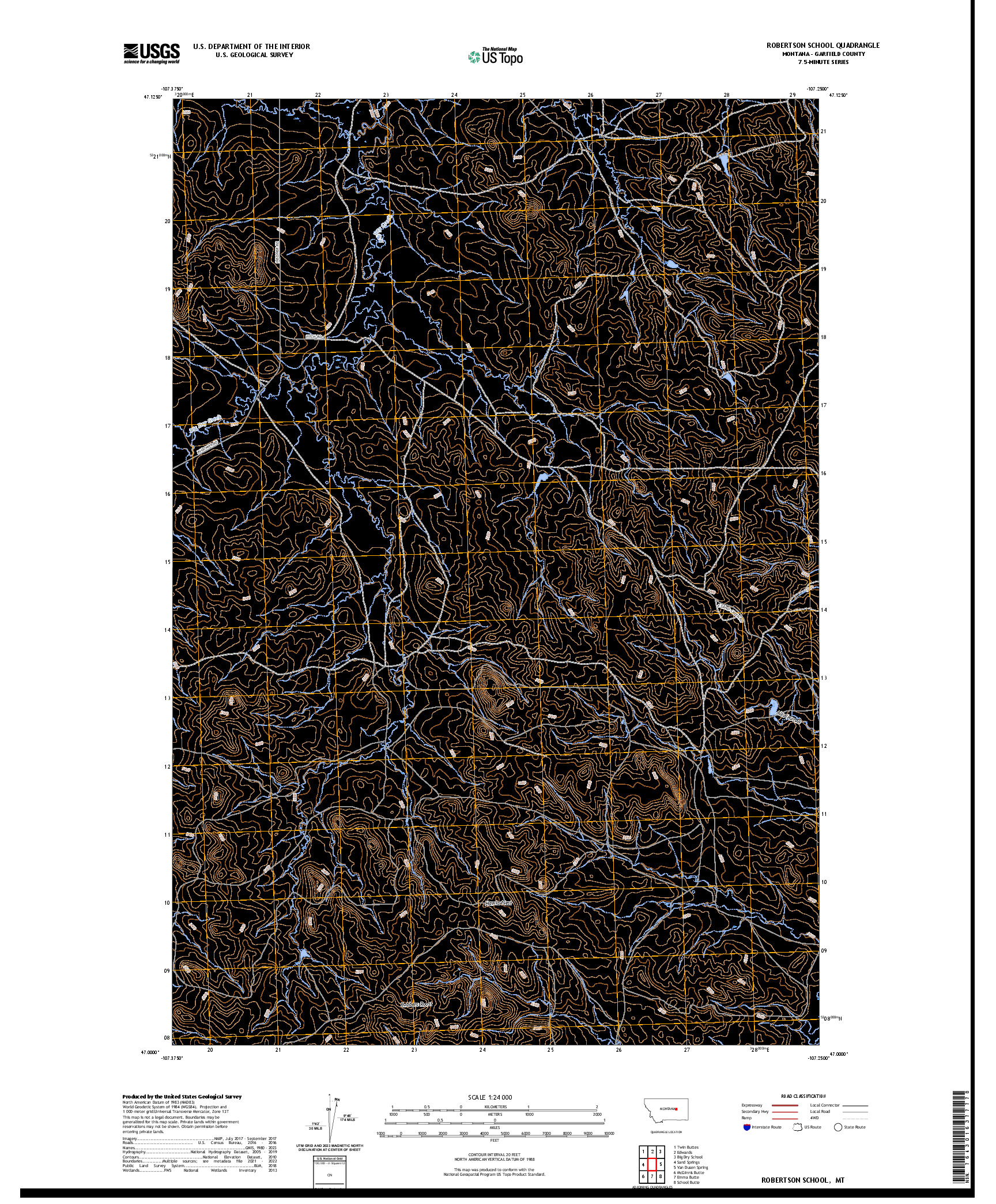 US TOPO 7.5-MINUTE MAP FOR ROBERTSON SCHOOL, MT