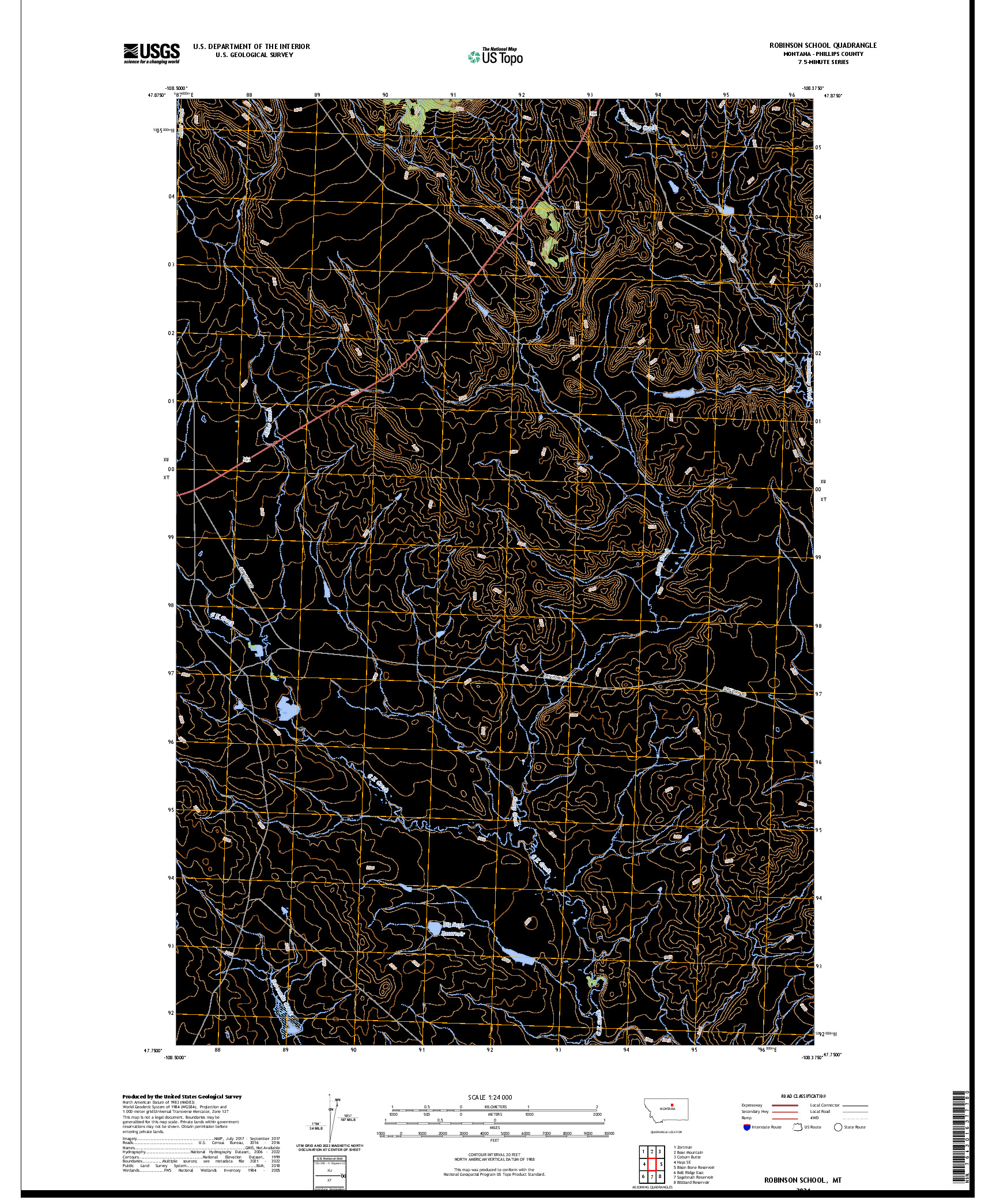 US TOPO 7.5-MINUTE MAP FOR ROBINSON SCHOOL, MT