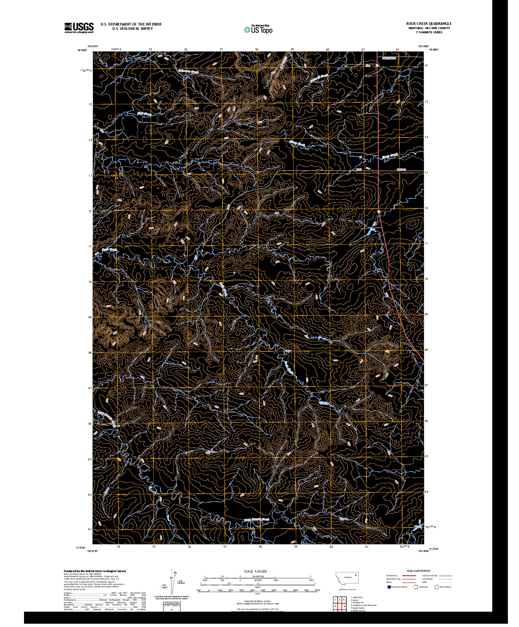 US TOPO 7.5-MINUTE MAP FOR ROCK CREEK, MT