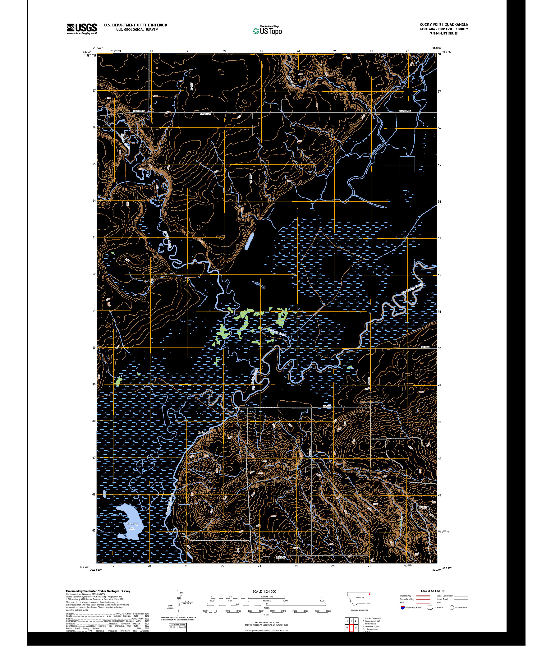 US TOPO 7.5-MINUTE MAP FOR ROCKY POINT, MT