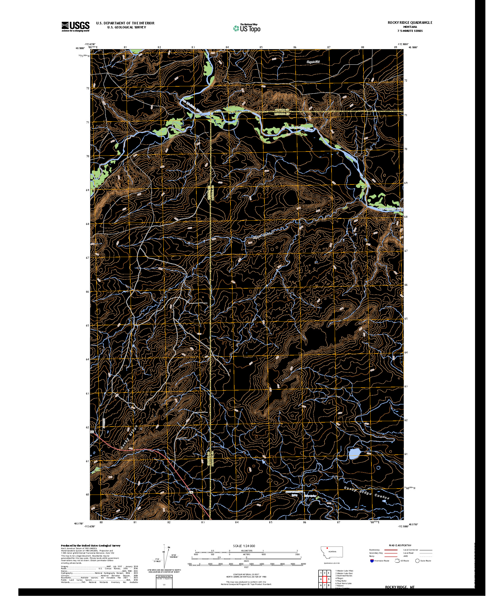 US TOPO 7.5-MINUTE MAP FOR ROCKY RIDGE, MT