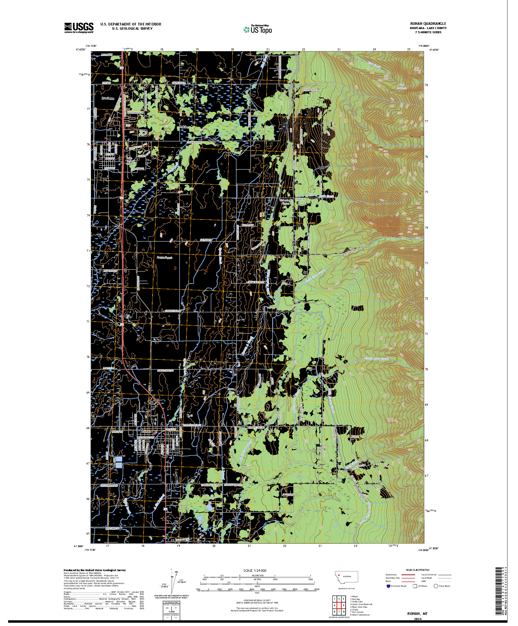 US TOPO 7.5-MINUTE MAP FOR RONAN, MT