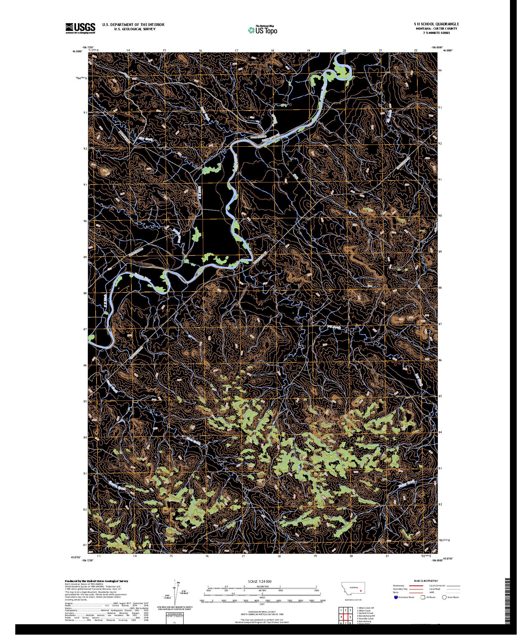 US TOPO 7.5-MINUTE MAP FOR S H SCHOOL, MT