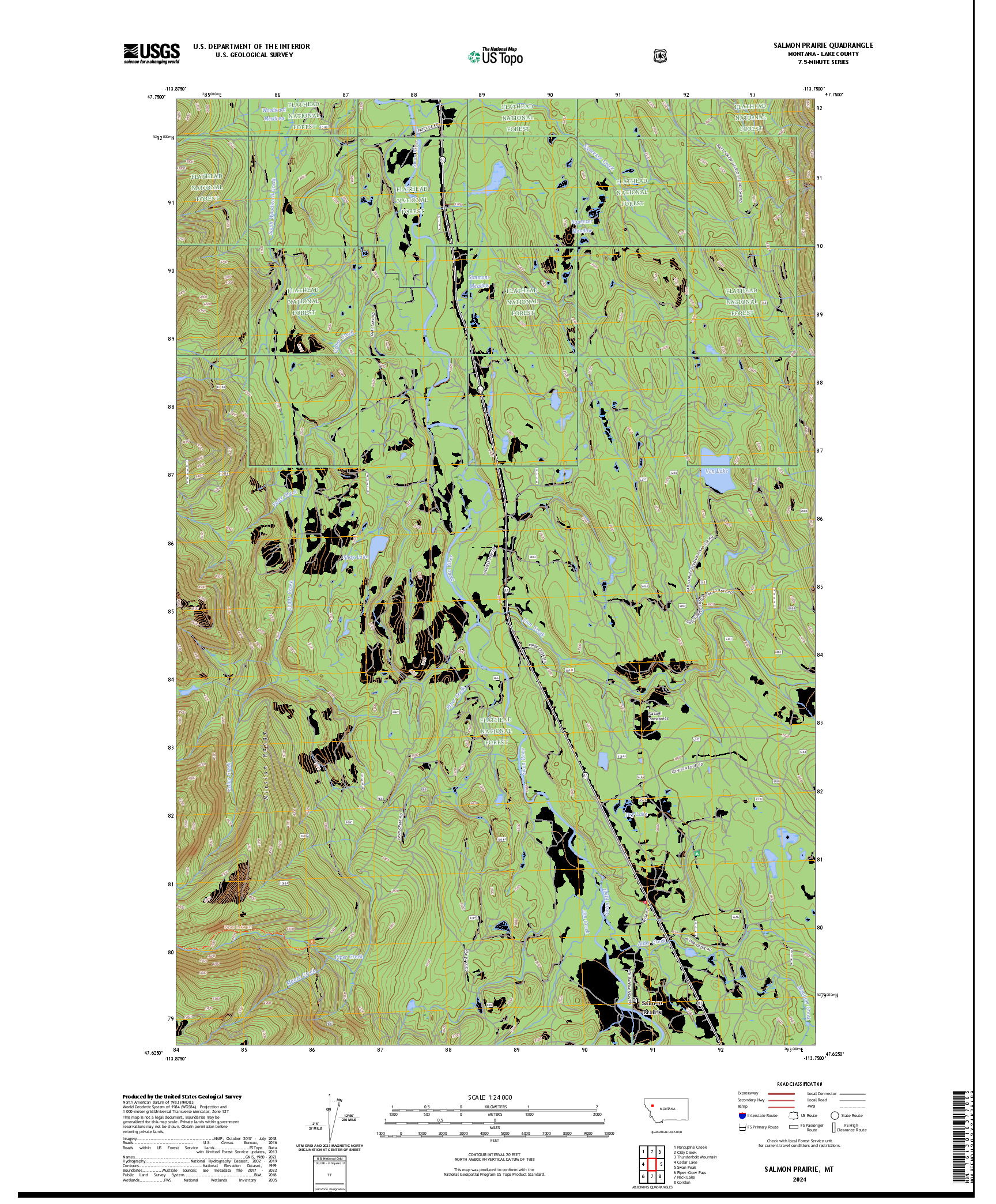 US TOPO 7.5-MINUTE MAP FOR SALMON PRAIRIE, MT