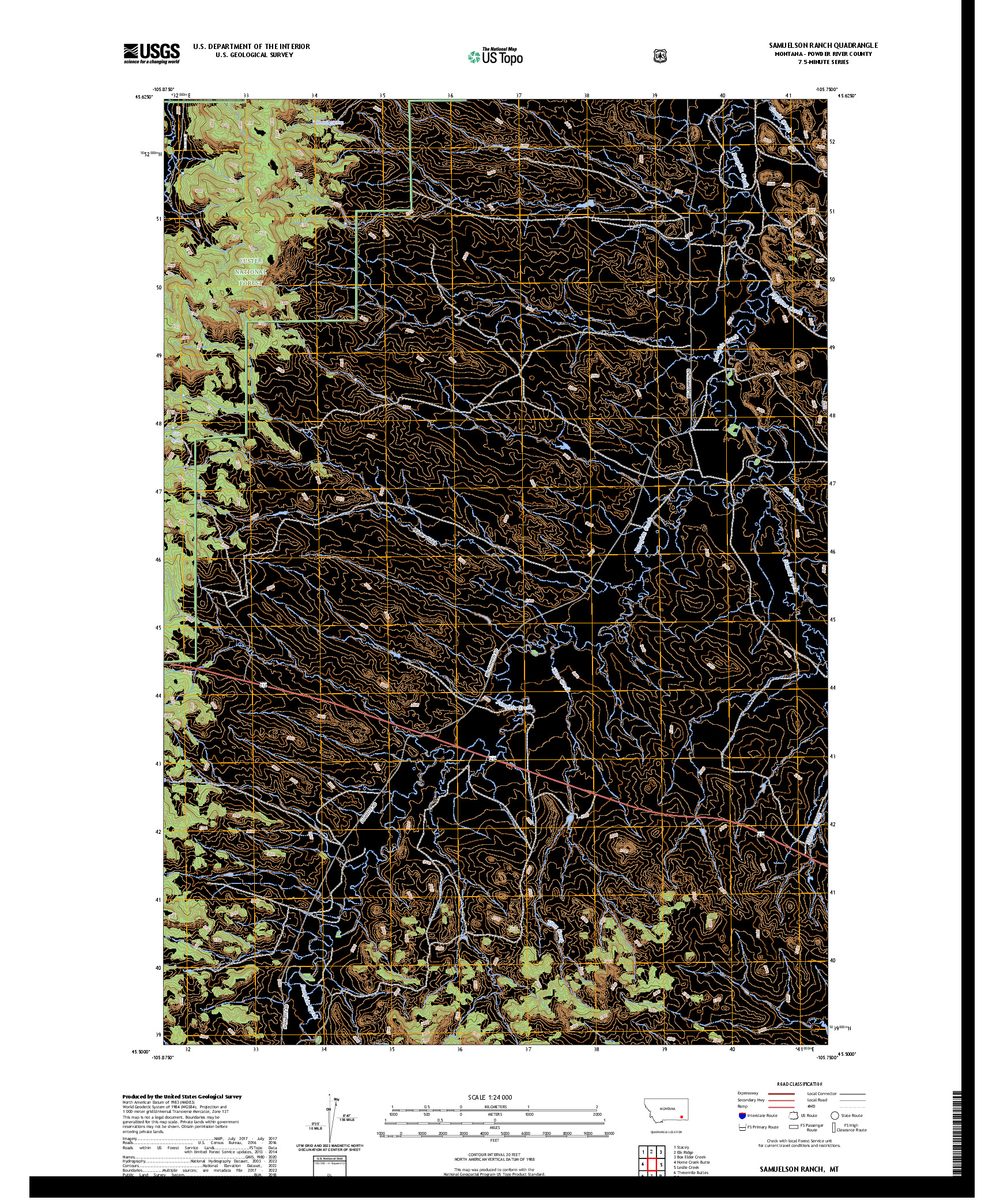 US TOPO 7.5-MINUTE MAP FOR SAMUELSON RANCH, MT