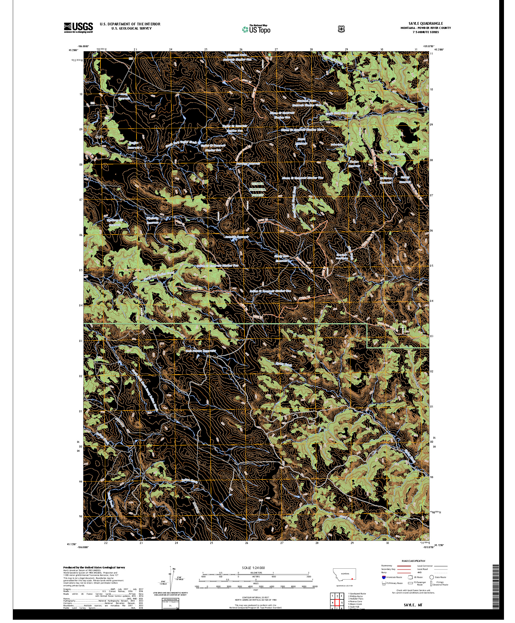 US TOPO 7.5-MINUTE MAP FOR SAYLE, MT
