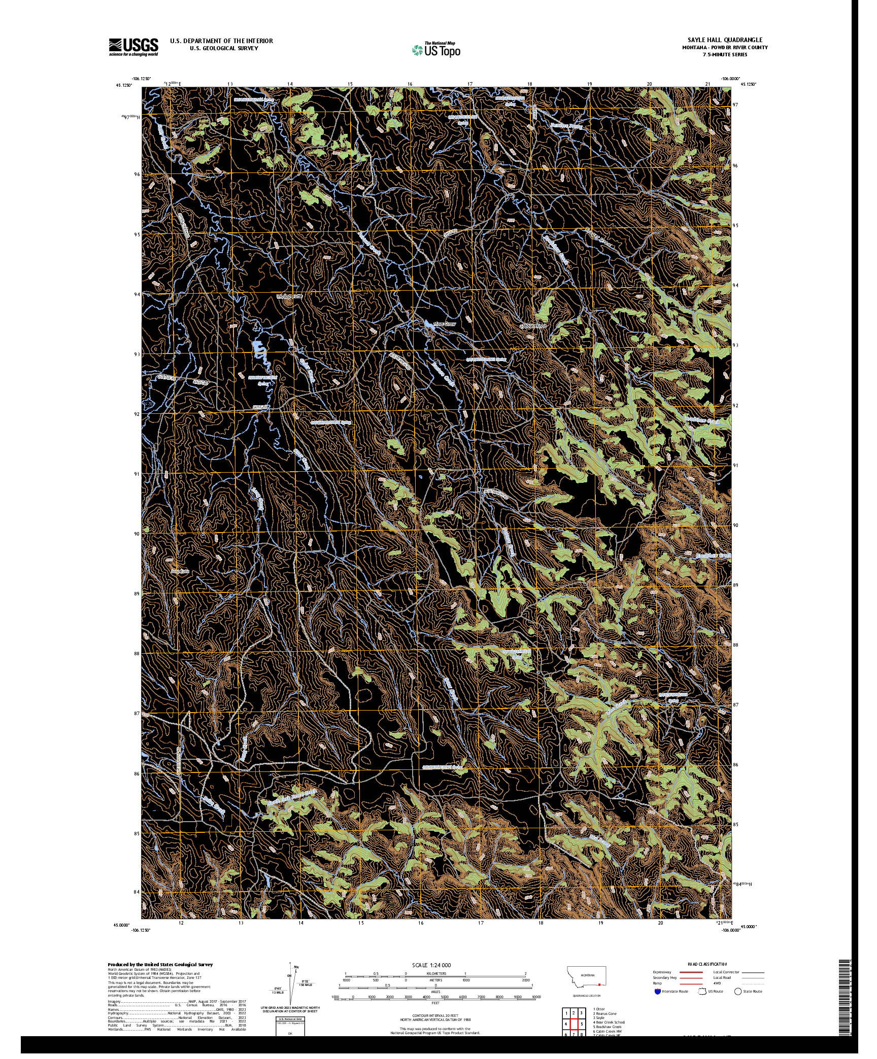 US TOPO 7.5-MINUTE MAP FOR SAYLE HALL, MT