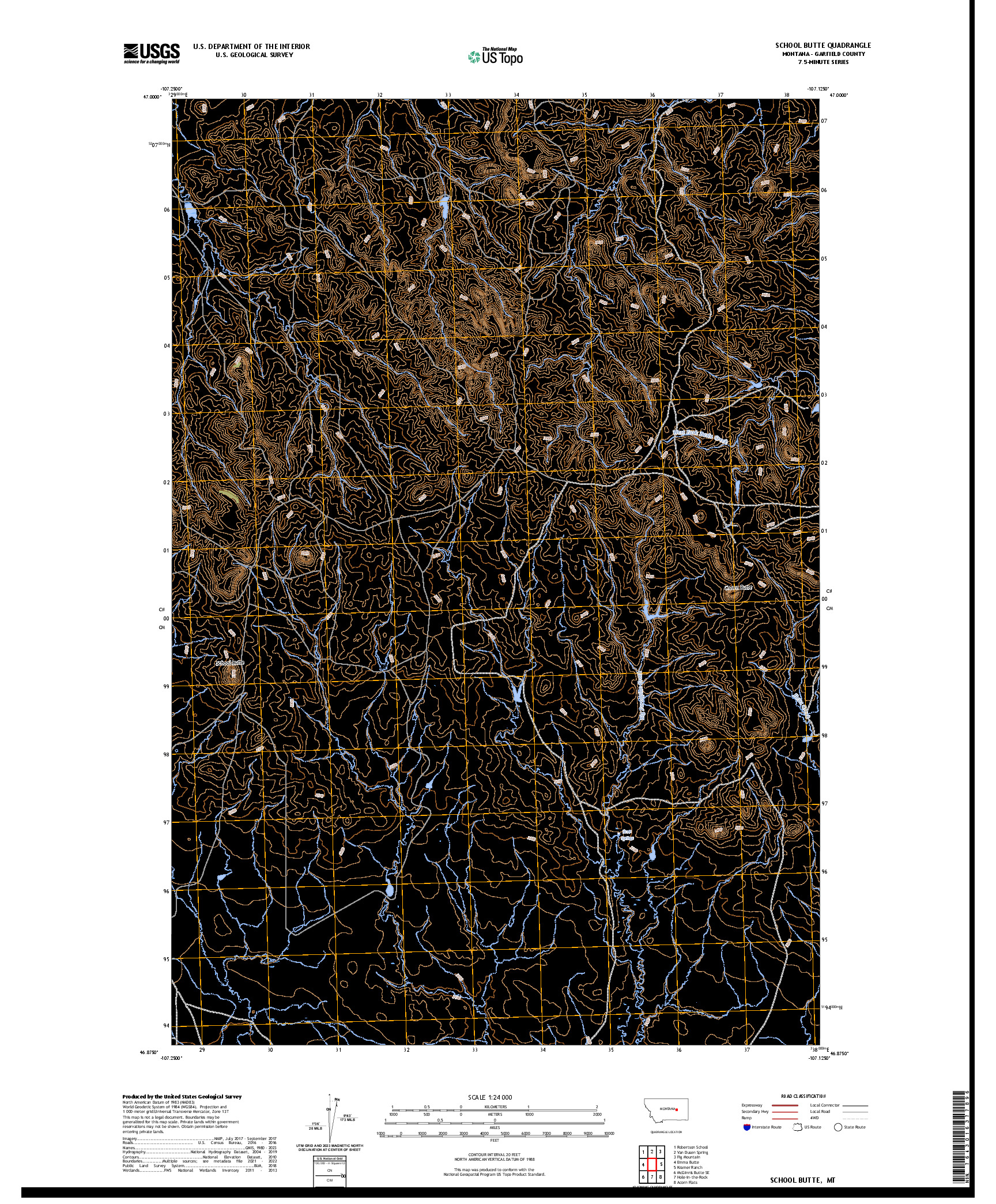 US TOPO 7.5-MINUTE MAP FOR SCHOOL BUTTE, MT