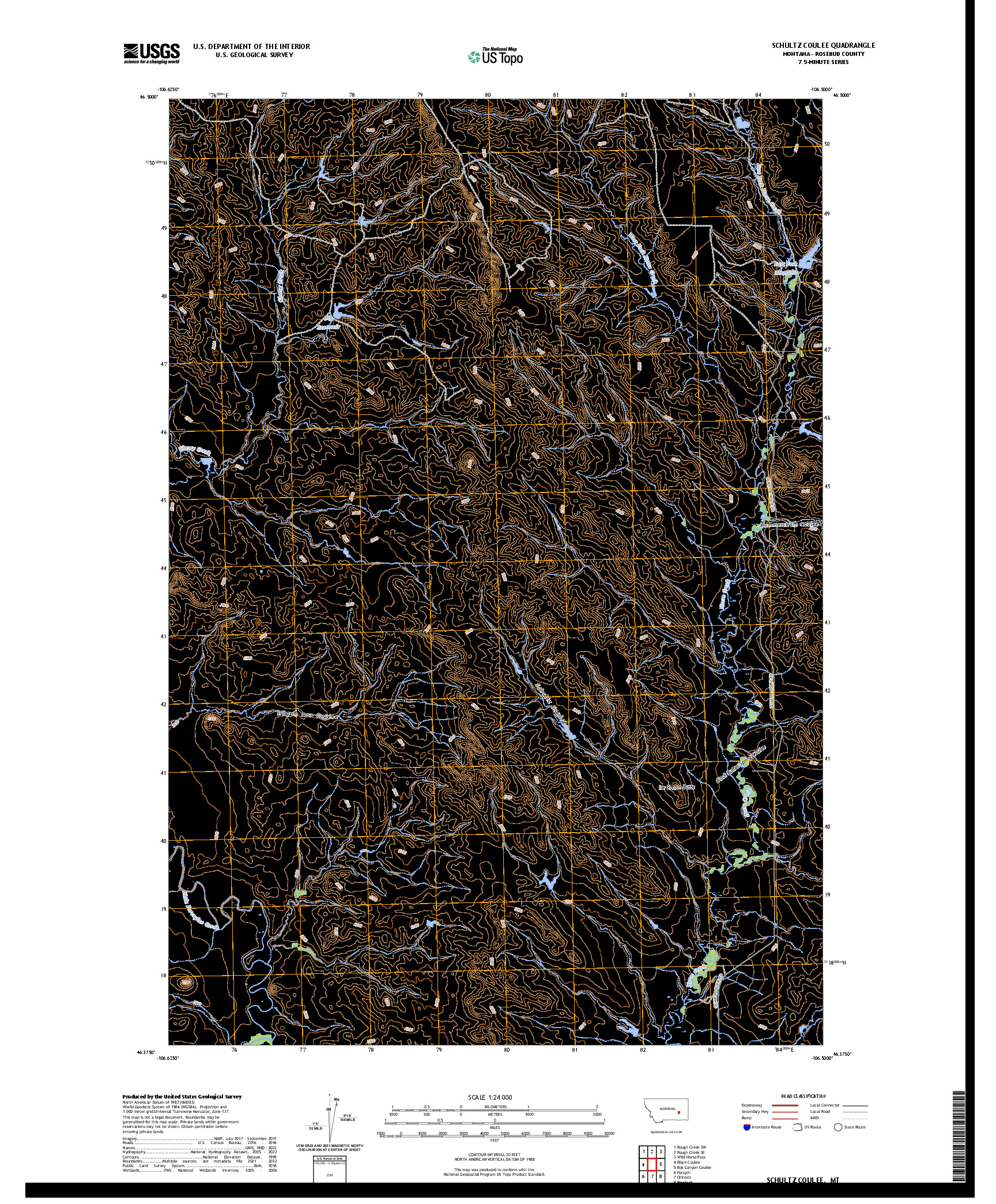 US TOPO 7.5-MINUTE MAP FOR SCHULTZ COULEE, MT