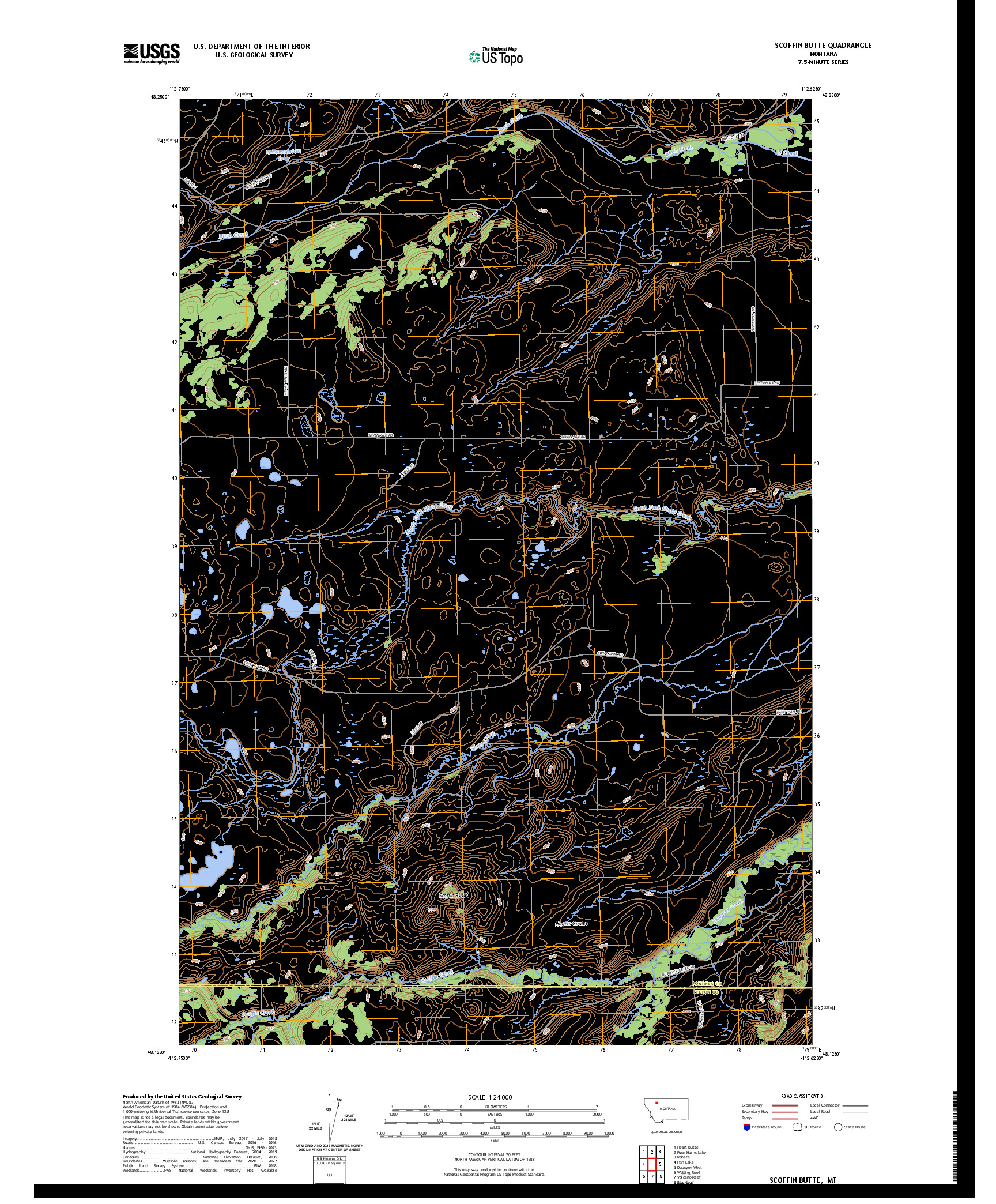 US TOPO 7.5-MINUTE MAP FOR SCOFFIN BUTTE, MT
