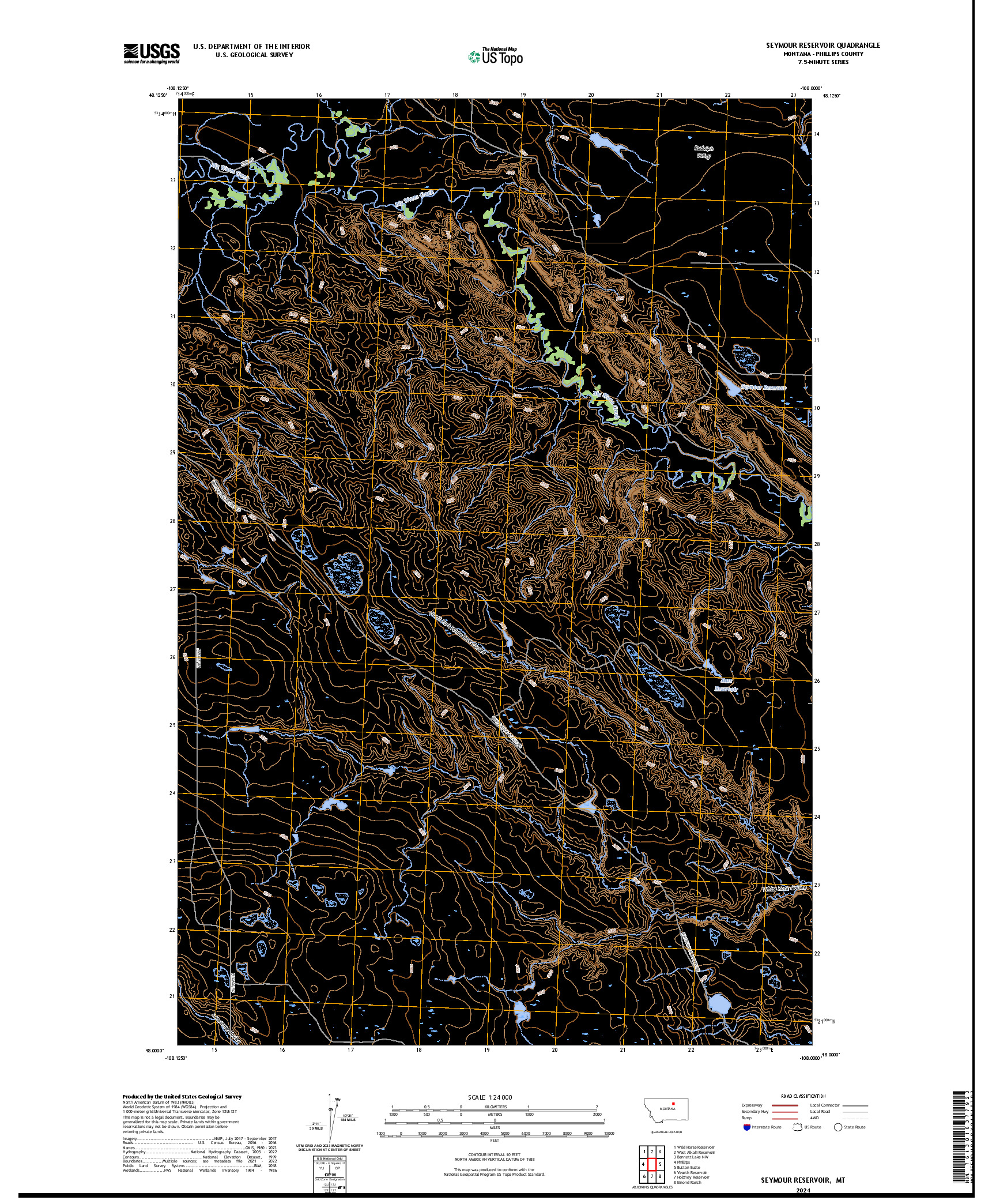 US TOPO 7.5-MINUTE MAP FOR SEYMOUR RESERVOIR, MT