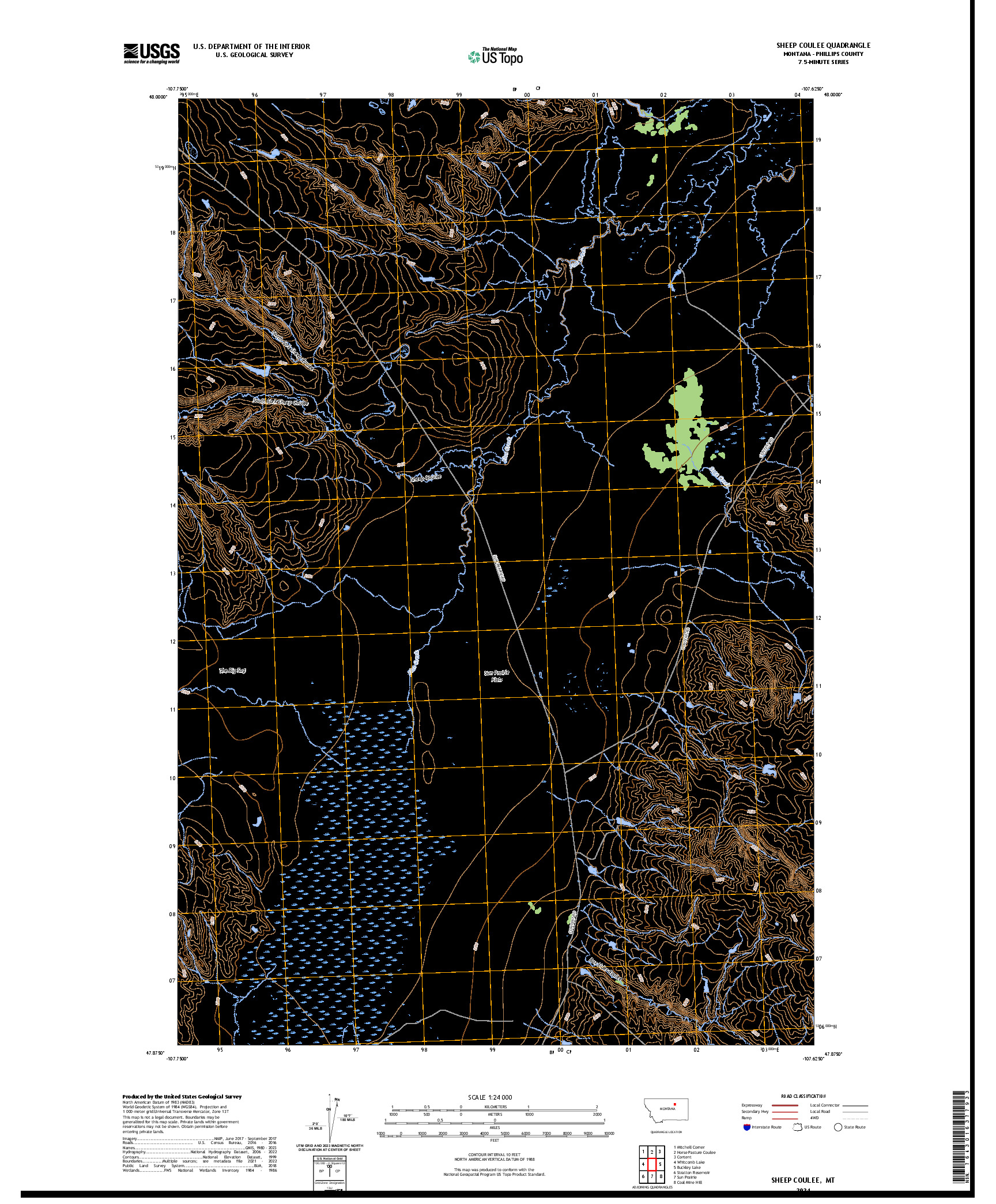 US TOPO 7.5-MINUTE MAP FOR SHEEP COULEE, MT