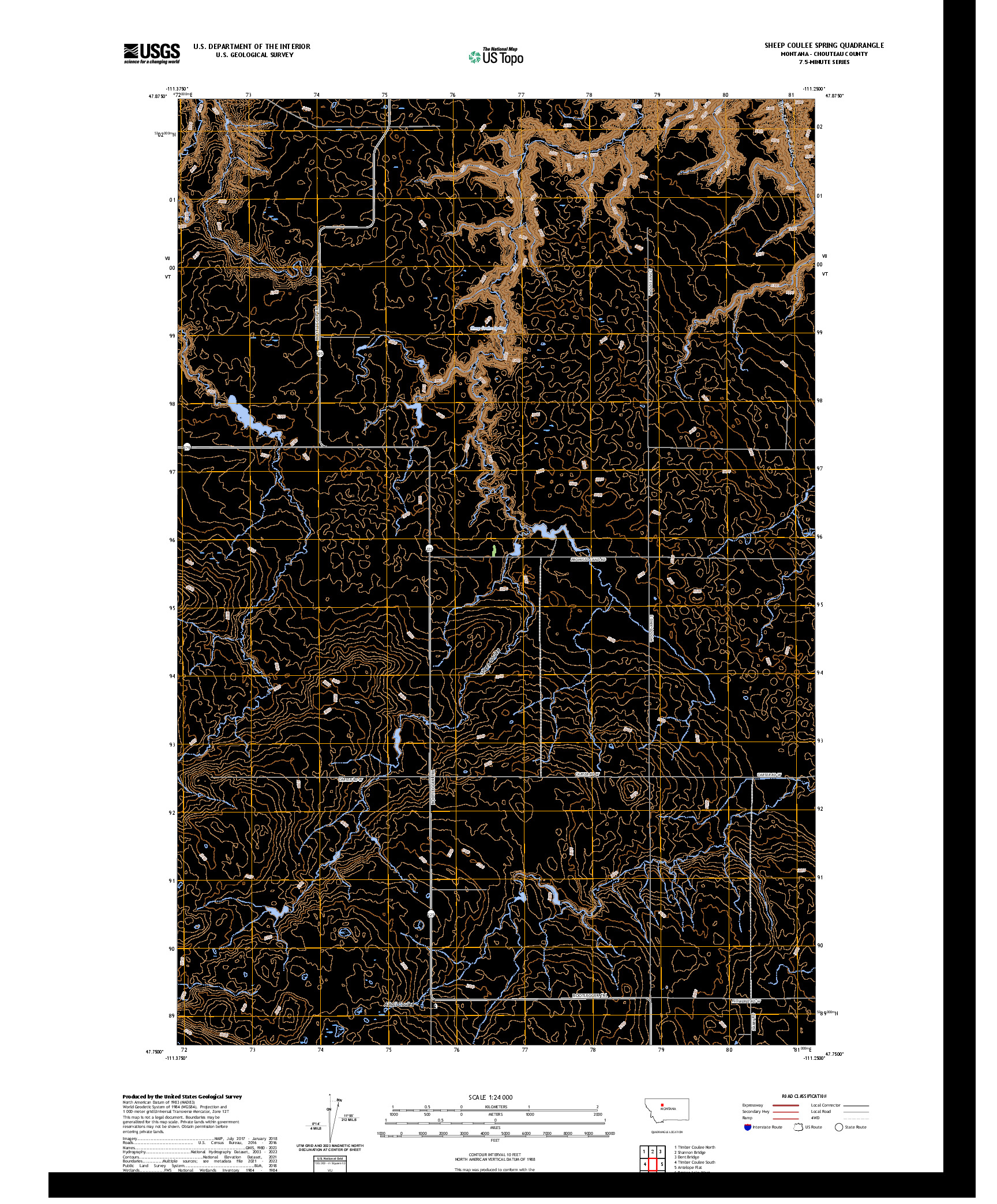 US TOPO 7.5-MINUTE MAP FOR SHEEP COULEE SPRING, MT