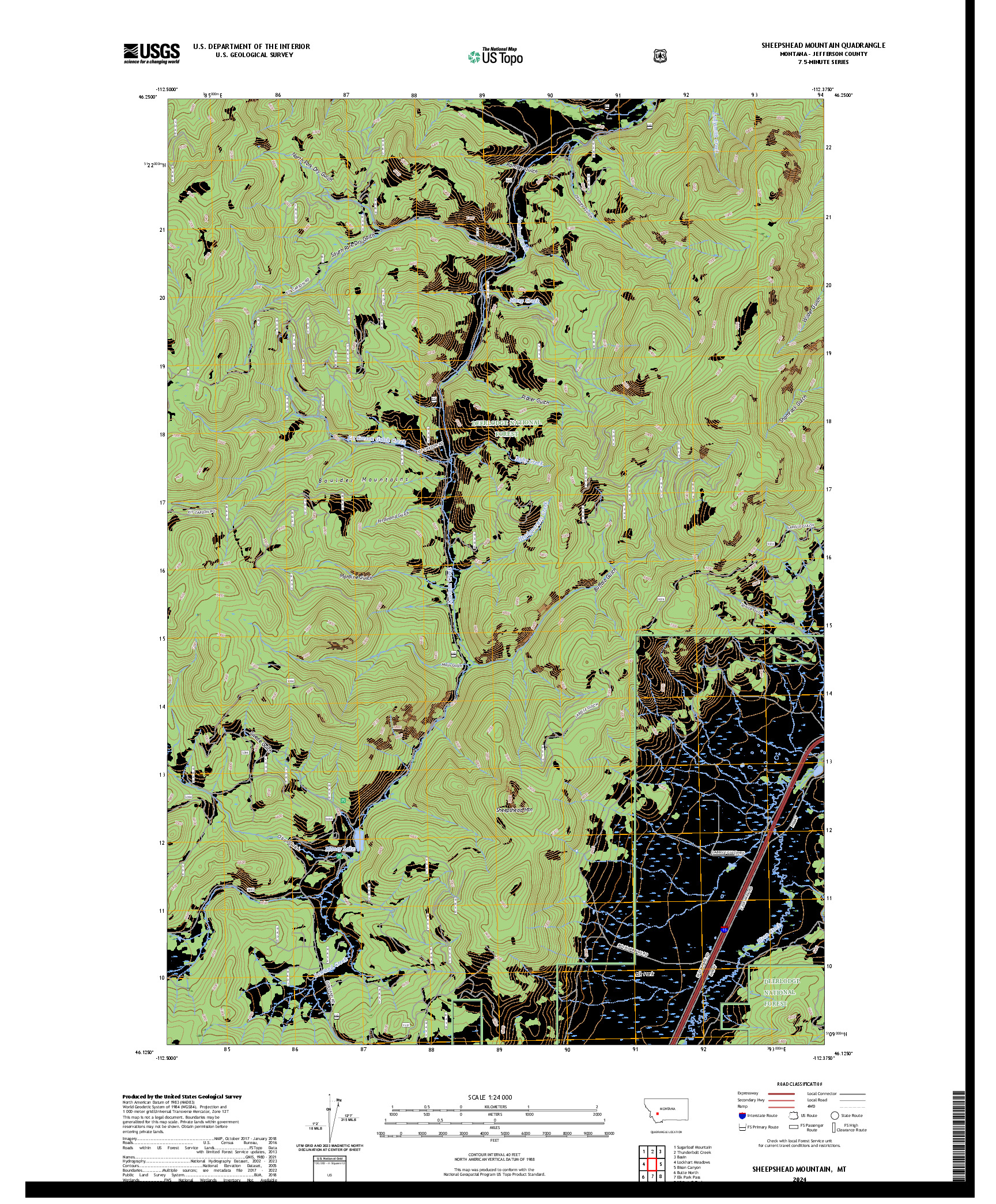 US TOPO 7.5-MINUTE MAP FOR SHEEPSHEAD MOUNTAIN, MT
