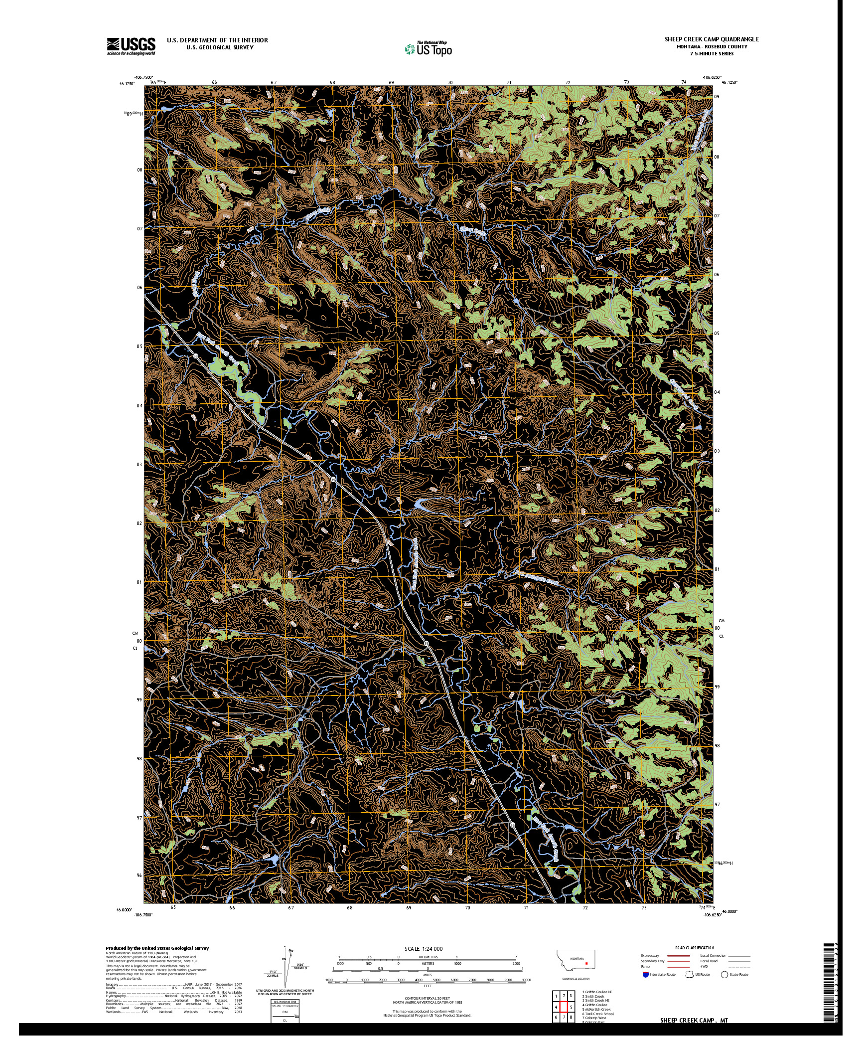 US TOPO 7.5-MINUTE MAP FOR SHEEP CREEK CAMP, MT