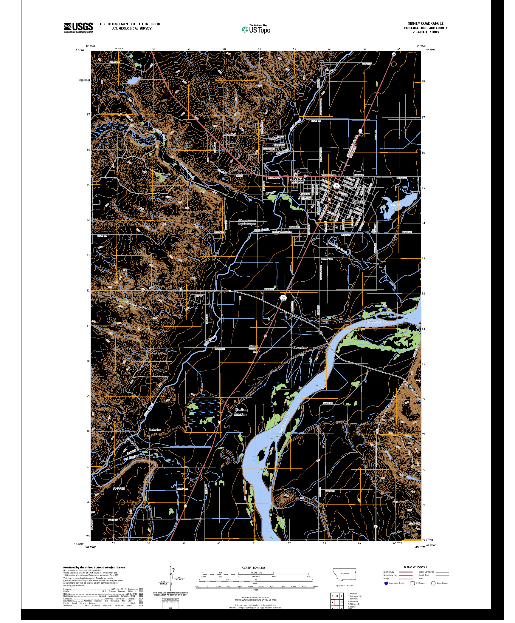 US TOPO 7.5-MINUTE MAP FOR SIDNEY, MT