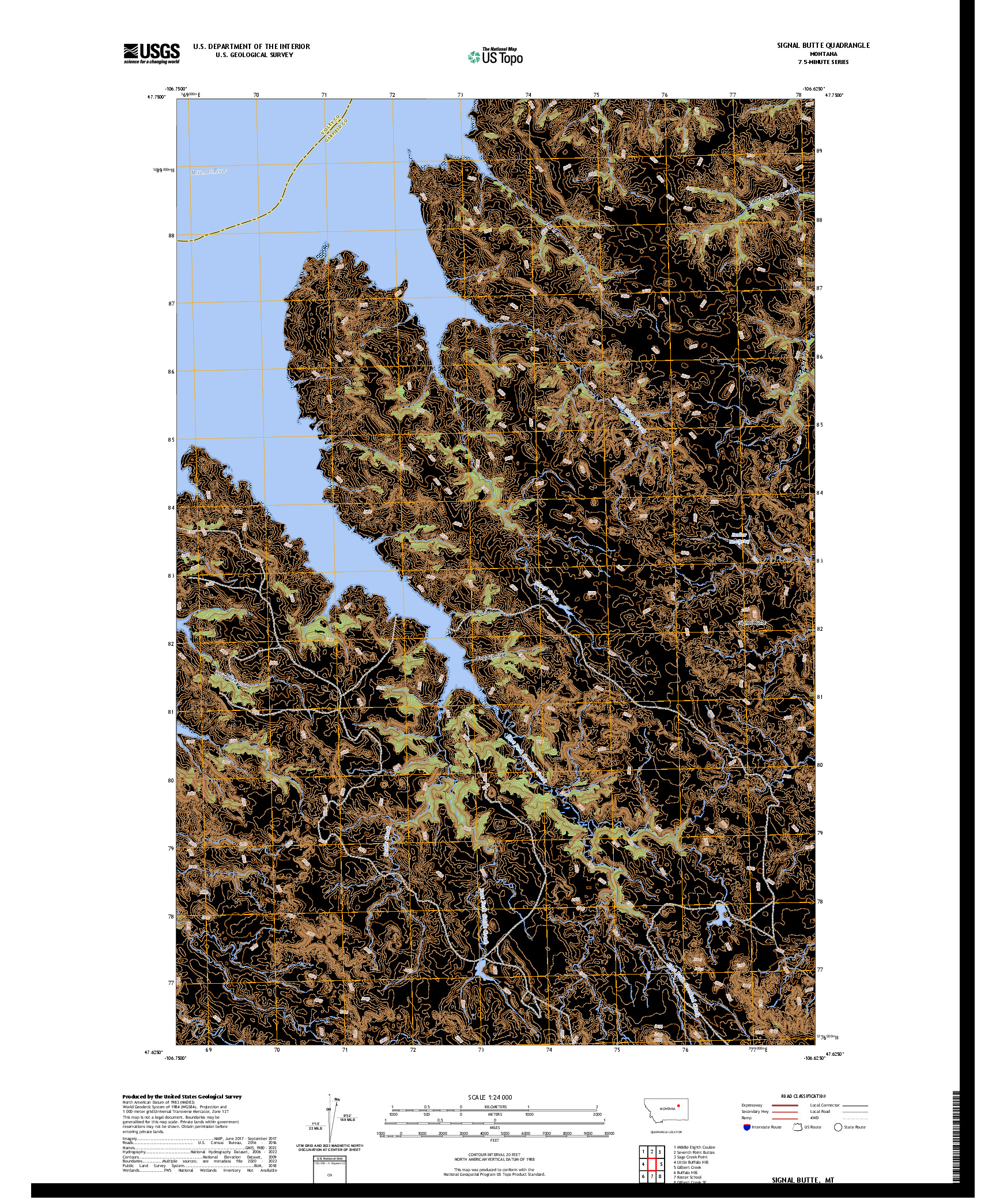 US TOPO 7.5-MINUTE MAP FOR SIGNAL BUTTE, MT