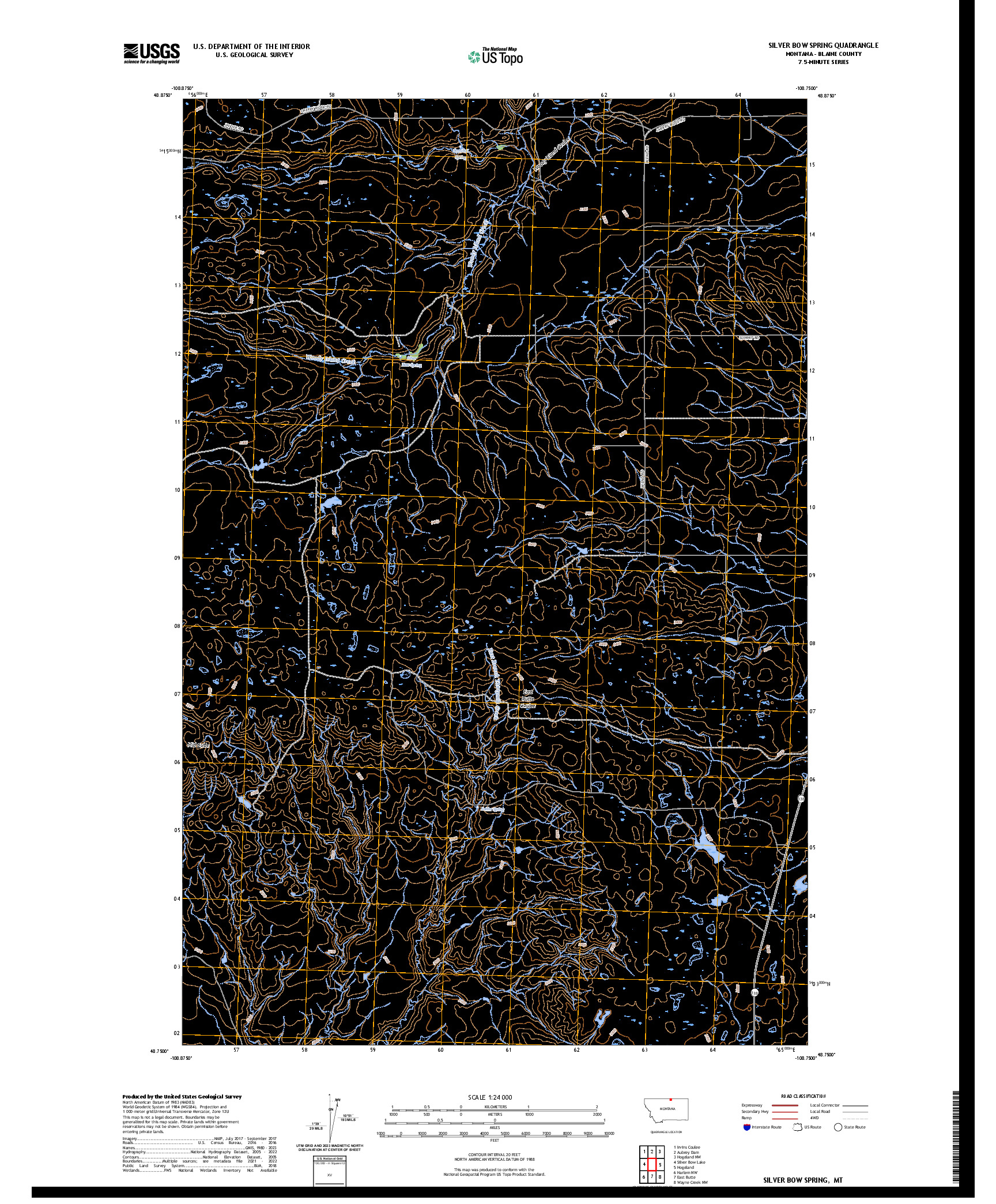 US TOPO 7.5-MINUTE MAP FOR SILVER BOW SPRING, MT