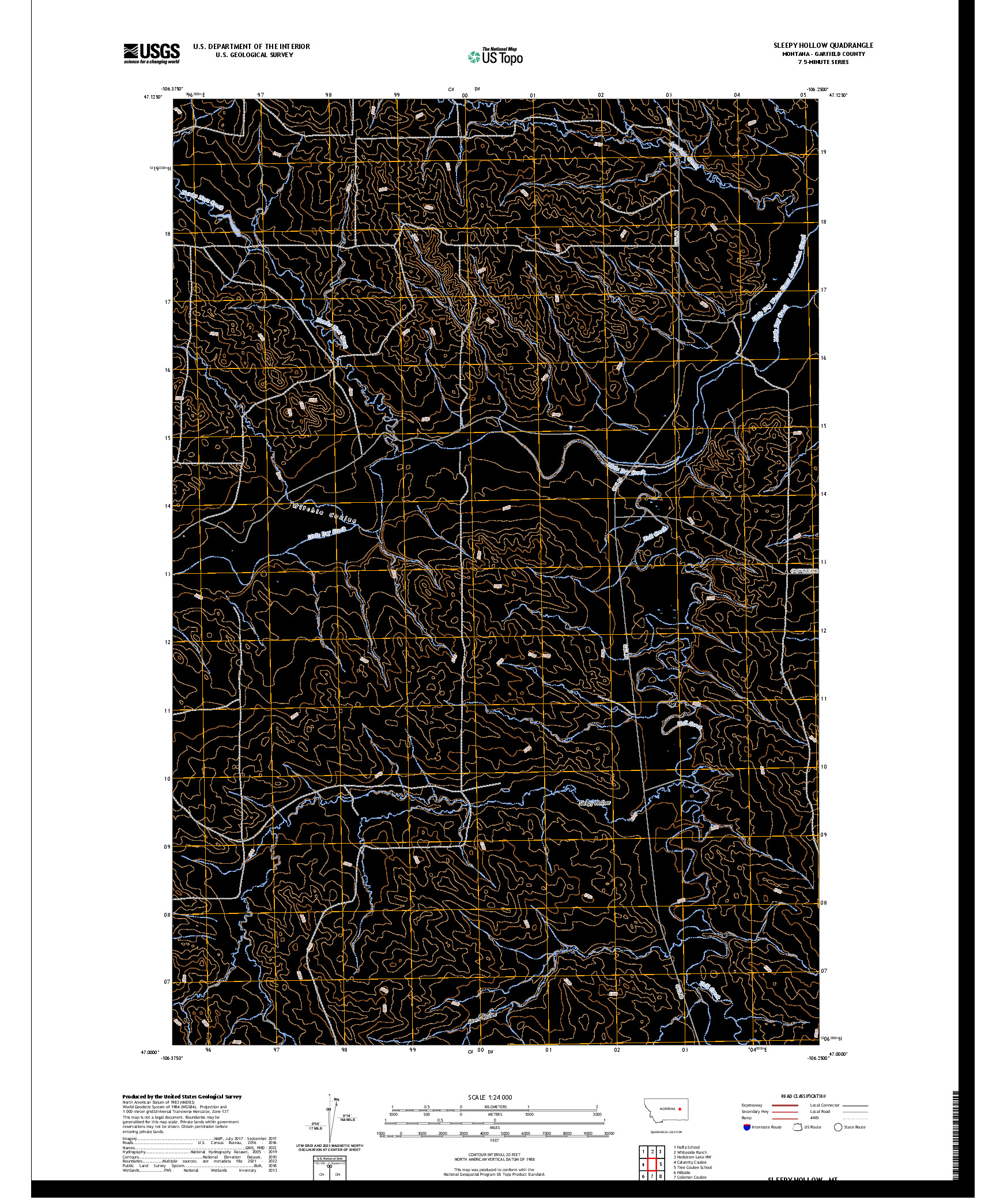 US TOPO 7.5-MINUTE MAP FOR SLEEPY HOLLOW, MT