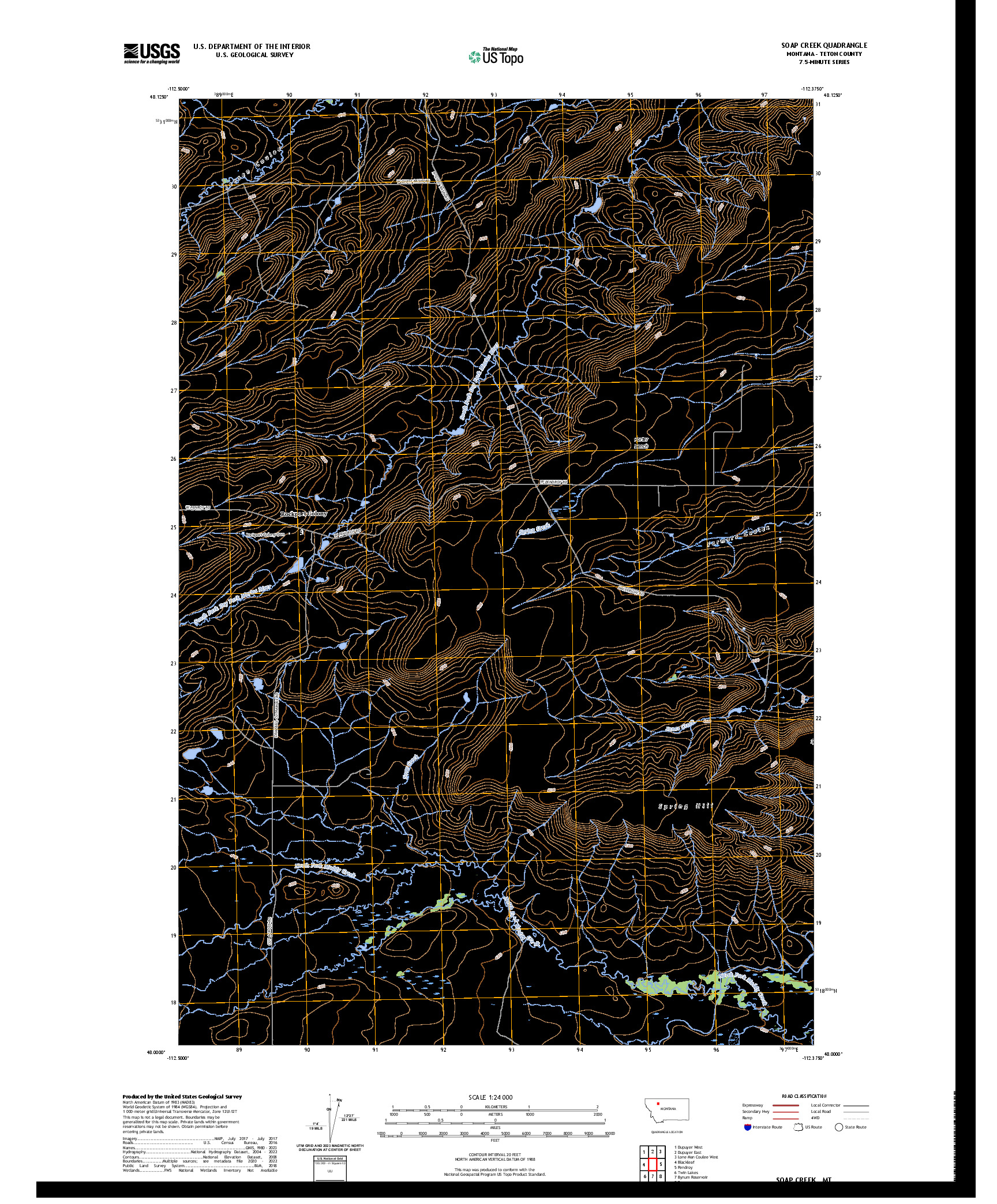 US TOPO 7.5-MINUTE MAP FOR SOAP CREEK, MT