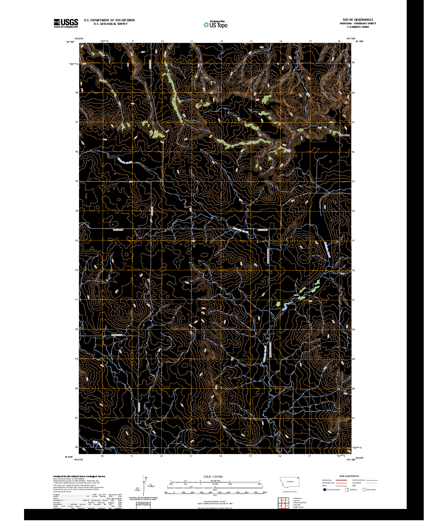 US TOPO 7.5-MINUTE MAP FOR SOO NE, MT