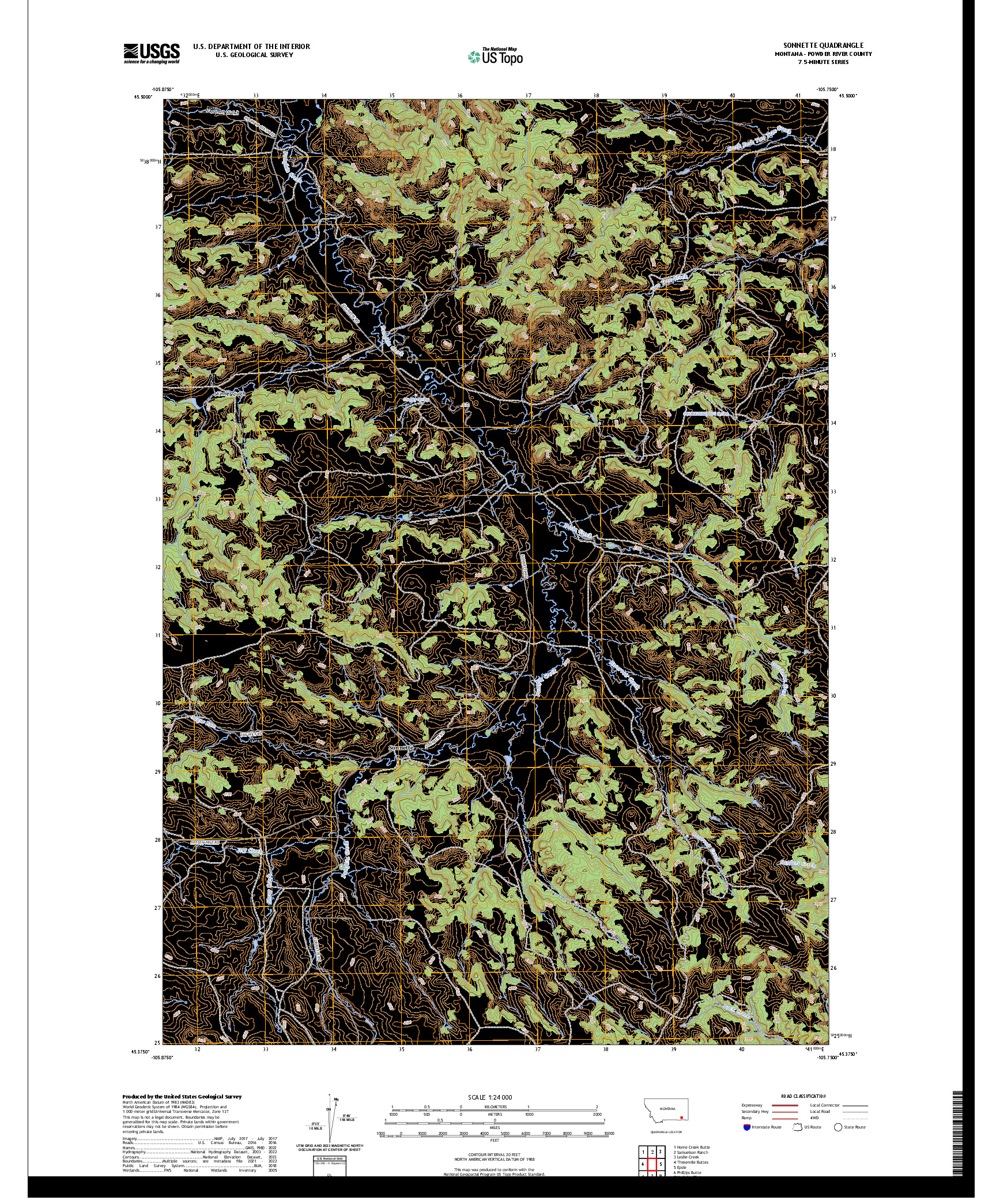 US TOPO 7.5-MINUTE MAP FOR SONNETTE, MT