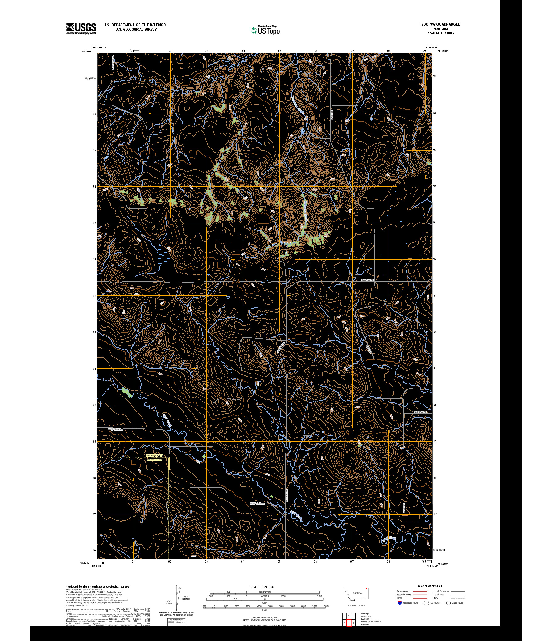 US TOPO 7.5-MINUTE MAP FOR SOO NW, MT
