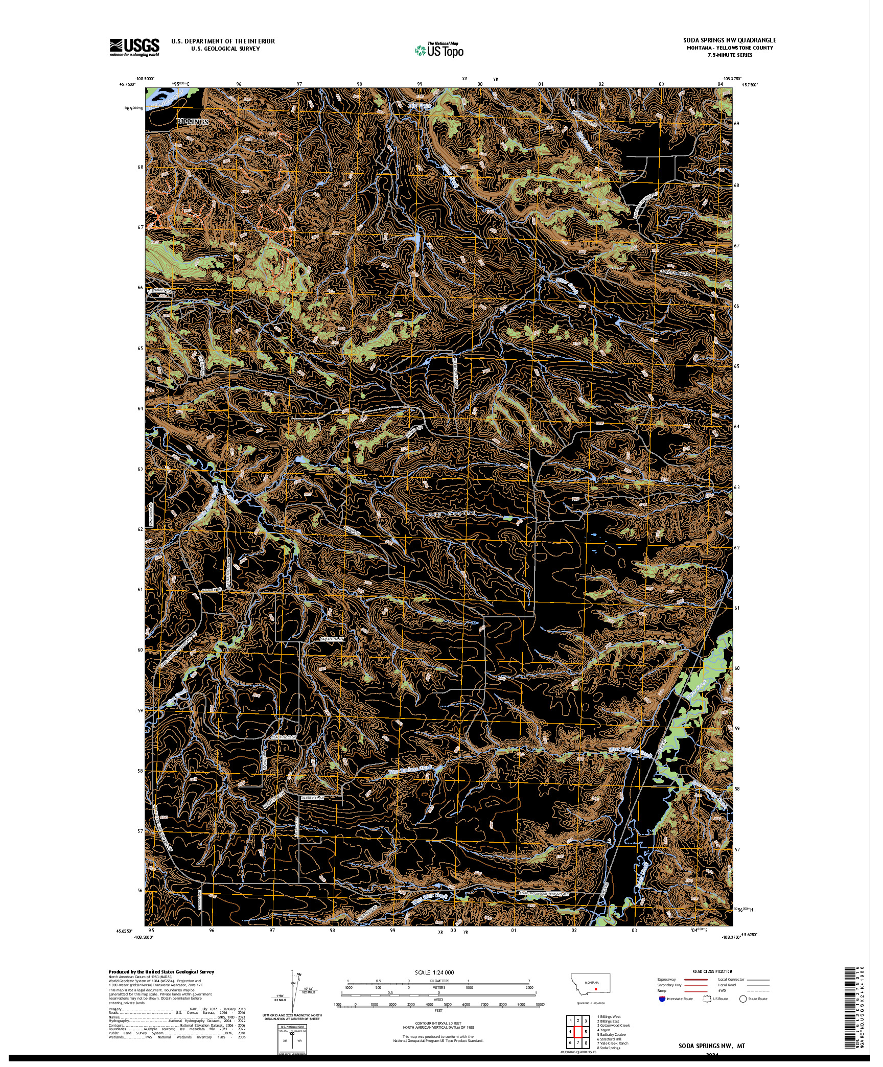 US TOPO 7.5-MINUTE MAP FOR SODA SPRINGS NW, MT