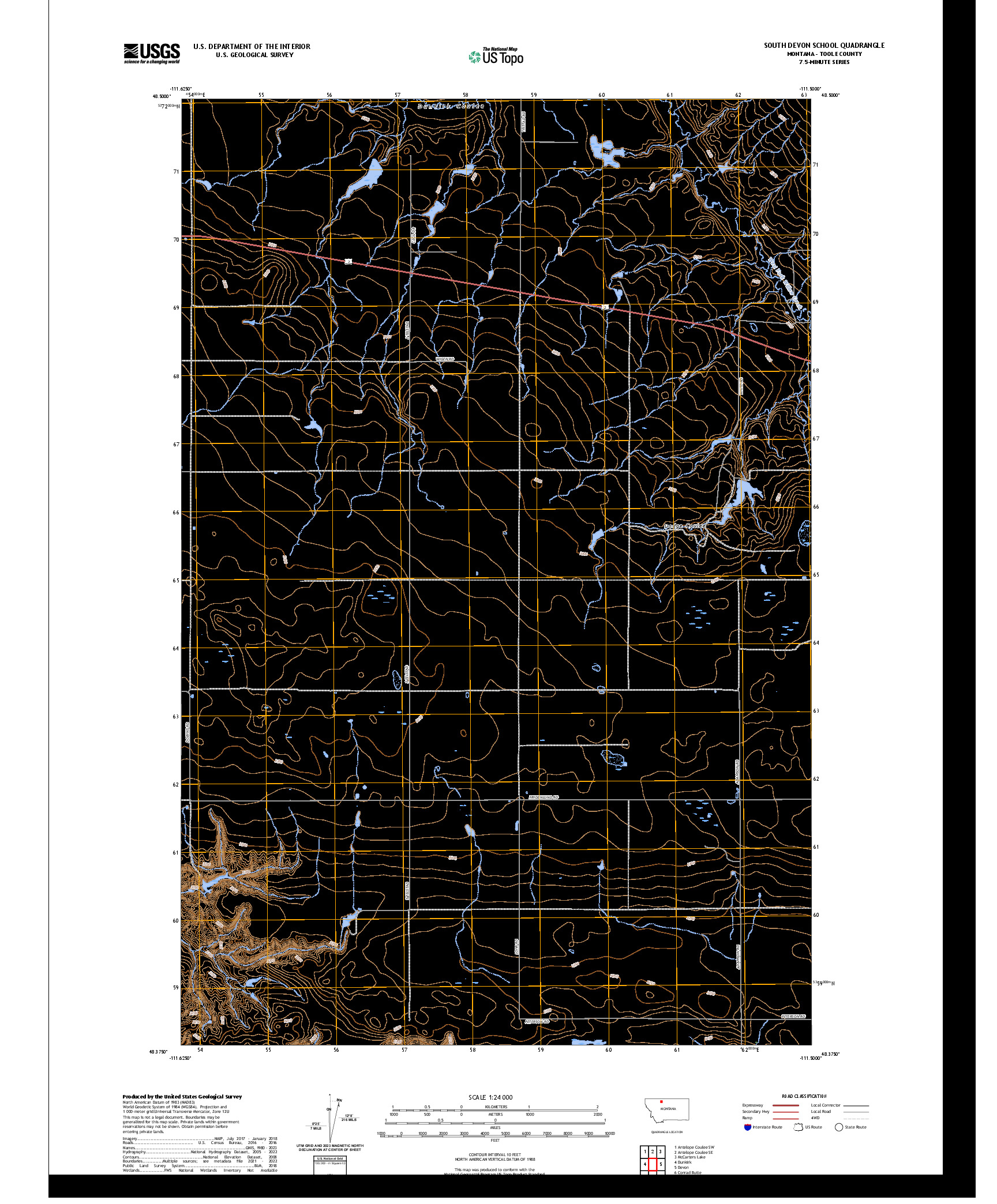 US TOPO 7.5-MINUTE MAP FOR SOUTH DEVON SCHOOL, MT