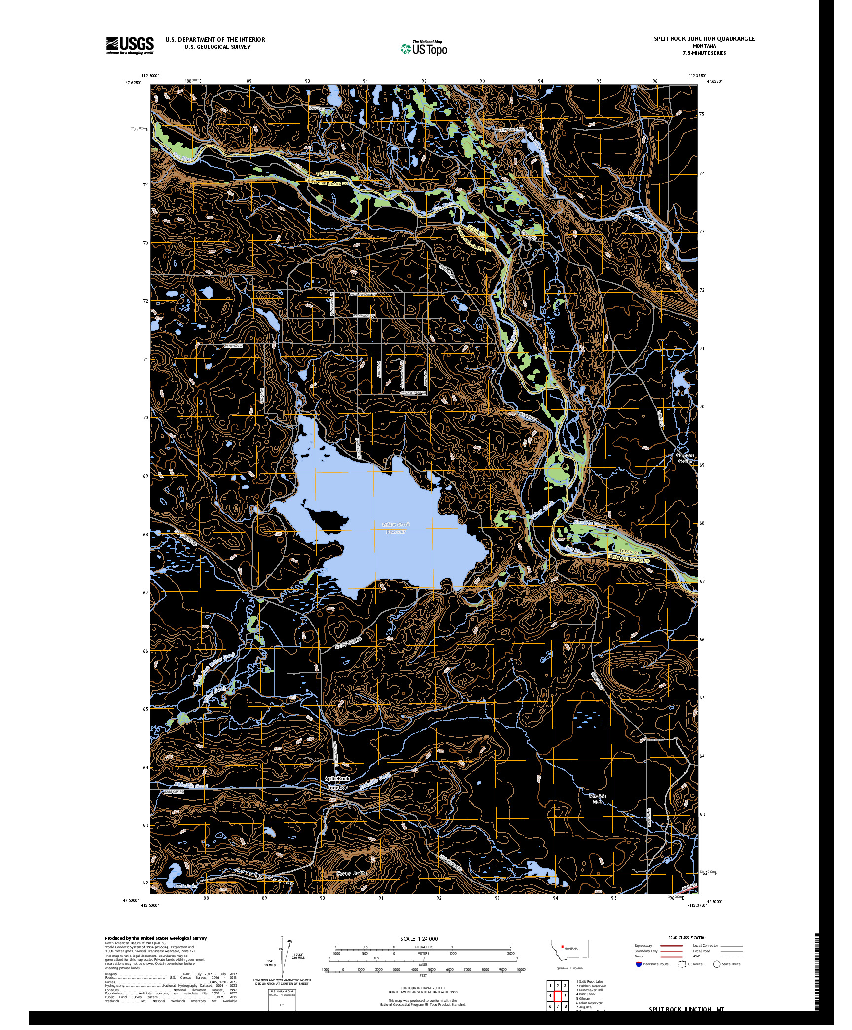 US TOPO 7.5-MINUTE MAP FOR SPLIT ROCK JUNCTION, MT