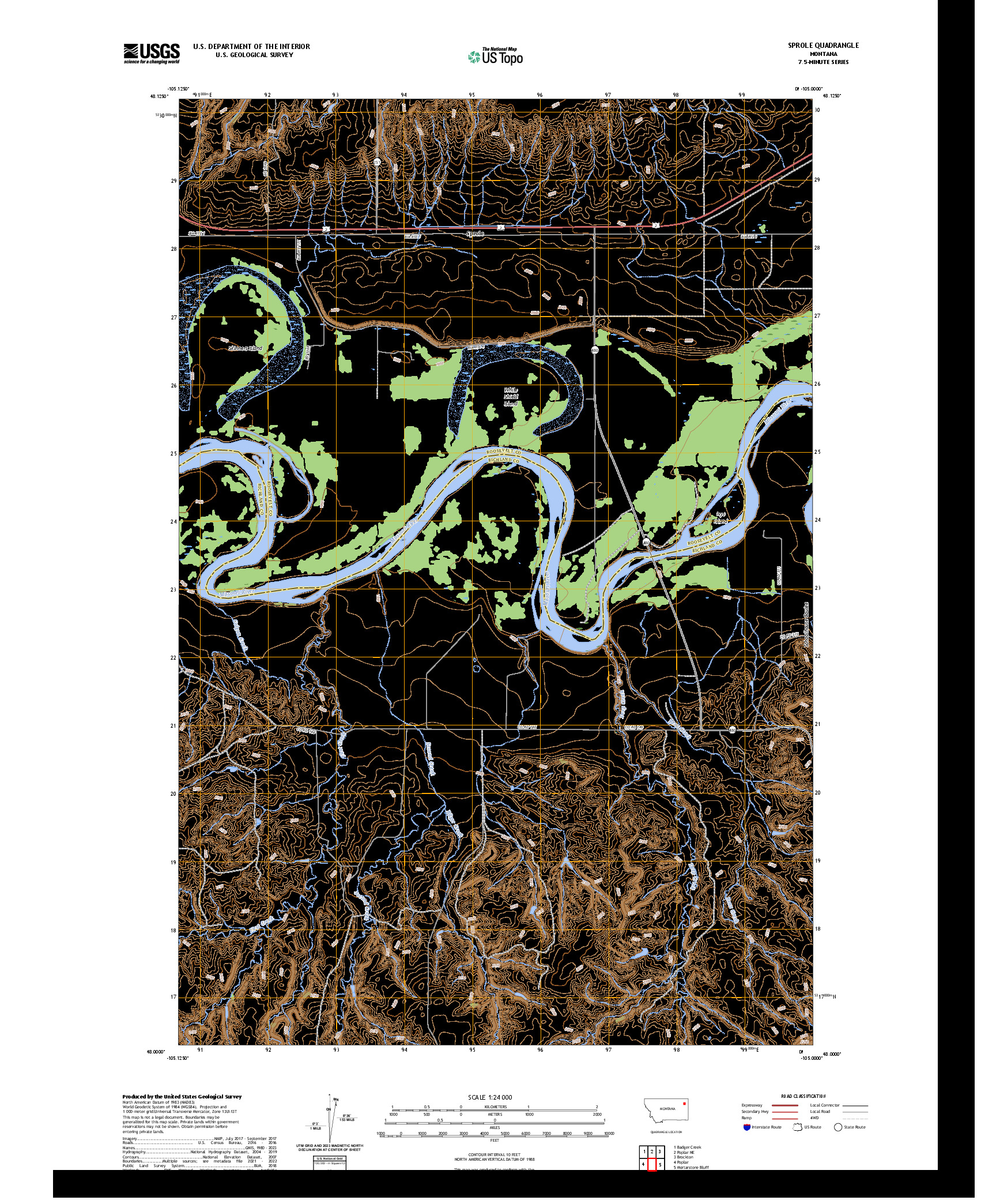 US TOPO 7.5-MINUTE MAP FOR SPROLE, MT