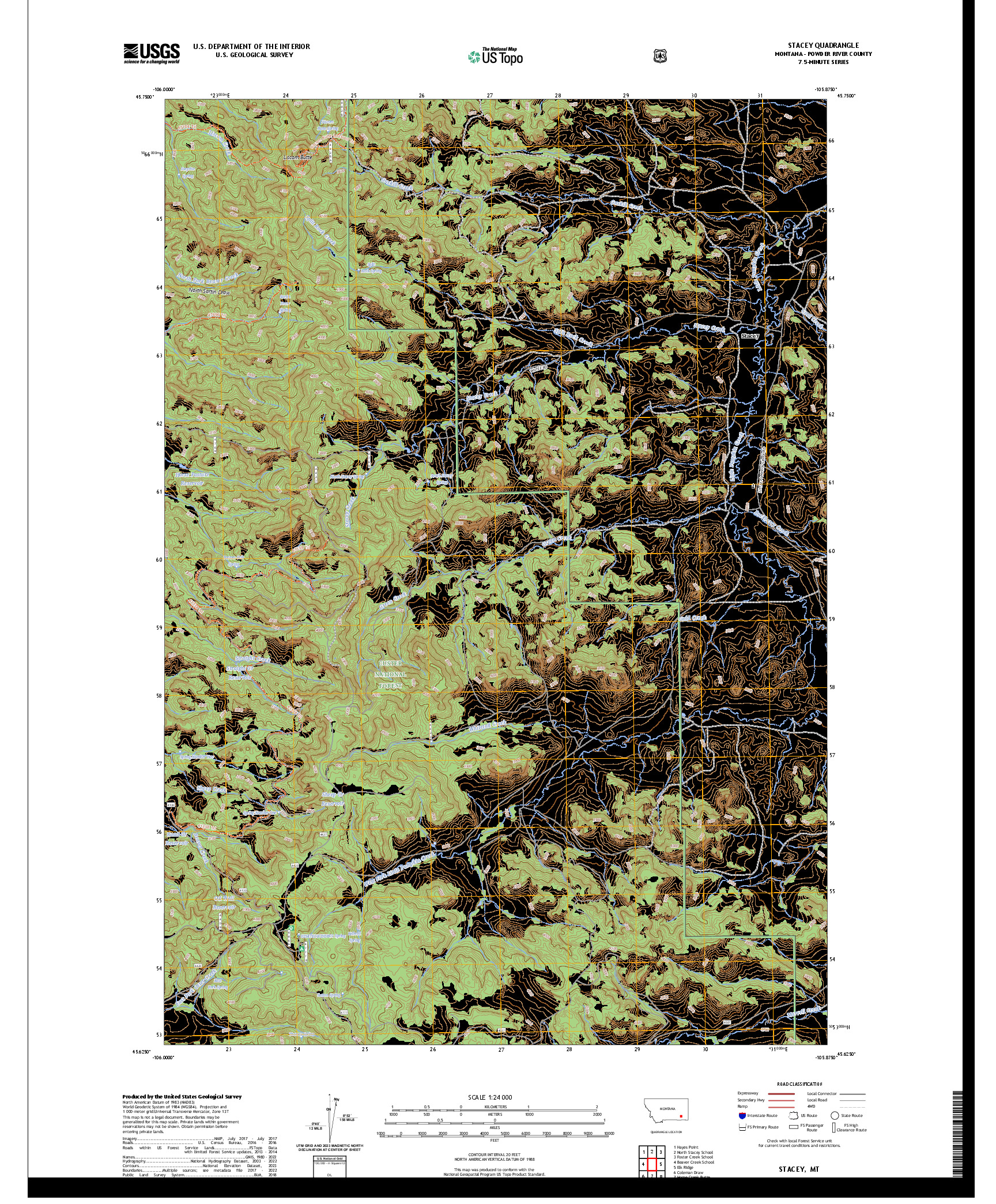 US TOPO 7.5-MINUTE MAP FOR STACEY, MT