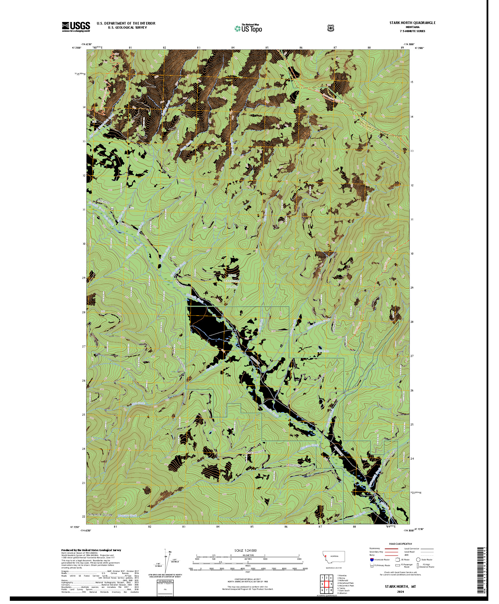 US TOPO 7.5-MINUTE MAP FOR STARK NORTH, MT