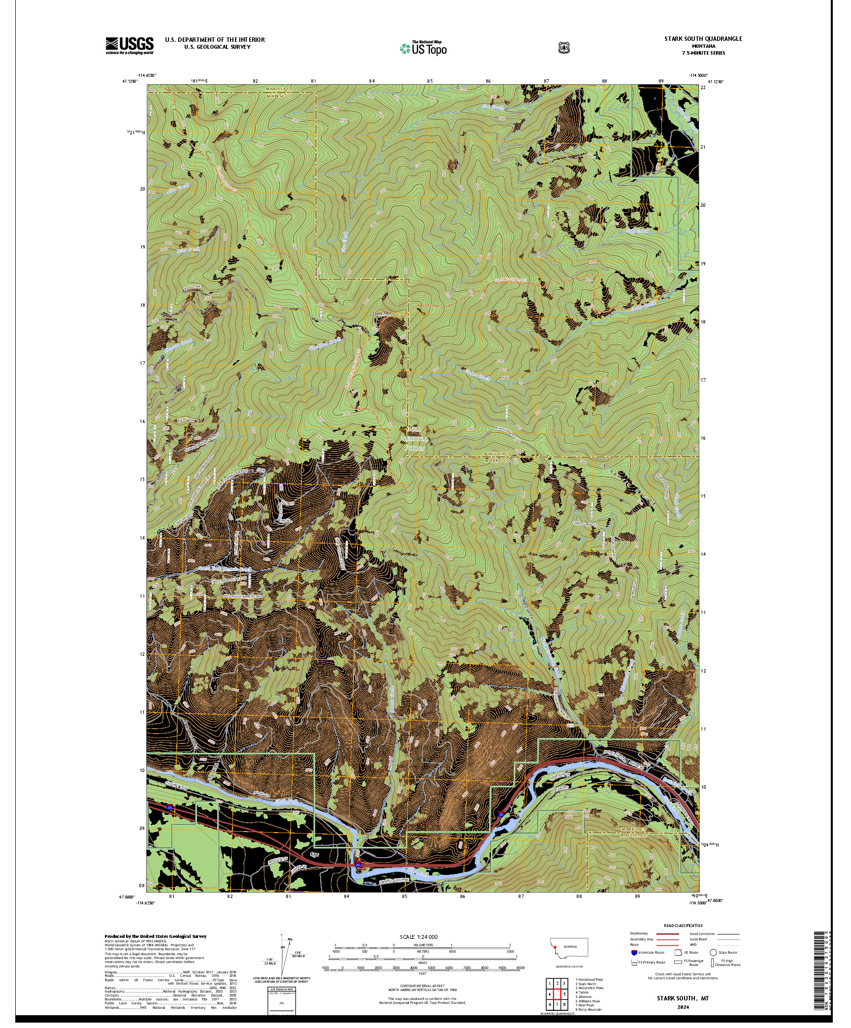 US TOPO 7.5-MINUTE MAP FOR STARK SOUTH, MT