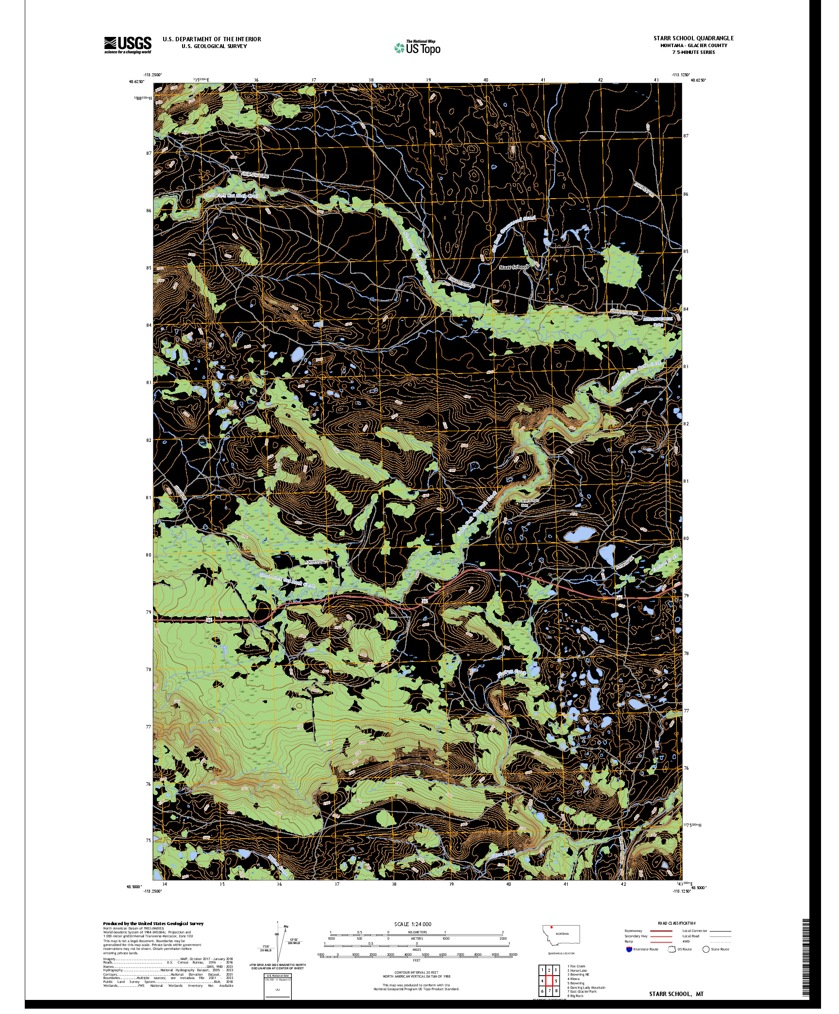 US TOPO 7.5-MINUTE MAP FOR STARR SCHOOL, MT