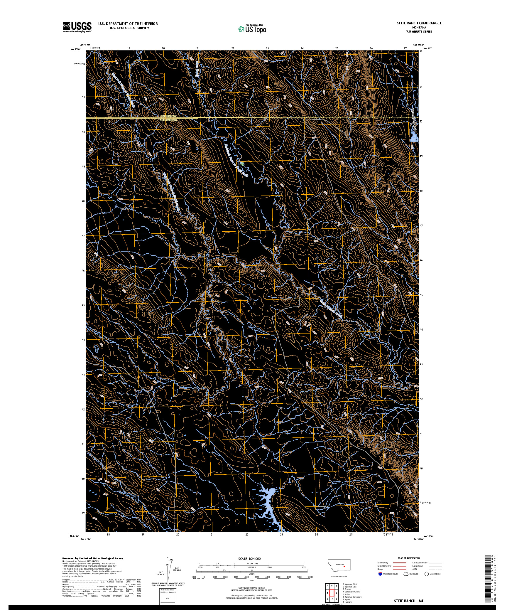 US TOPO 7.5-MINUTE MAP FOR STEIE RANCH, MT